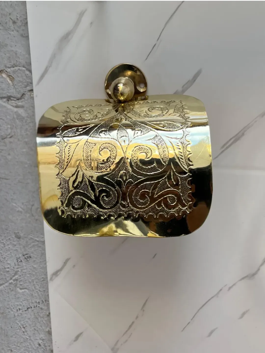 Moroccan Brass Bathroom Hardware Set, Hand-Engraved, 6 Piece — view 3