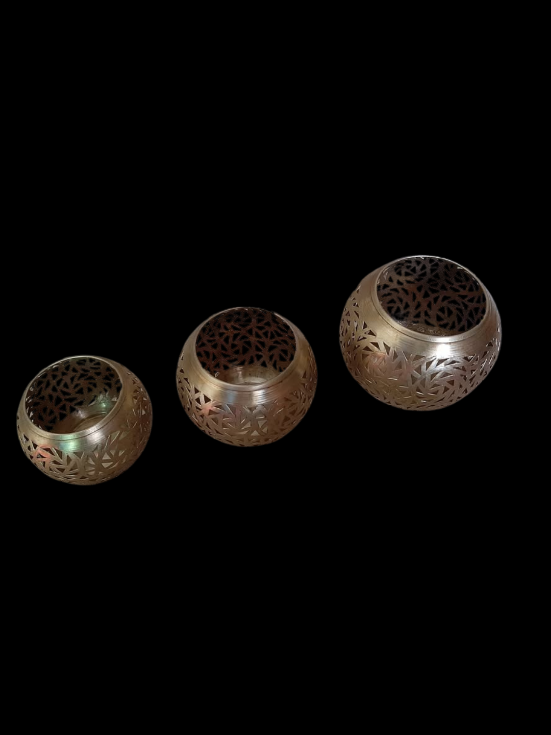 Moroccan Brass Candle Holder — Hand-pierced in Marrakech — view 2