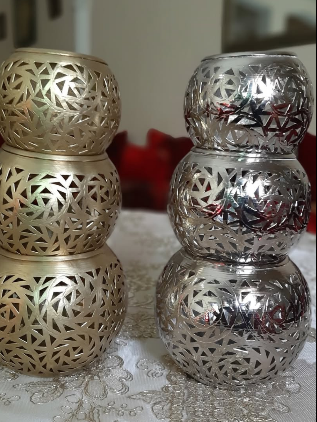 Moroccan Brass Candle Holder — Hand-pierced in Marrakech — view 5