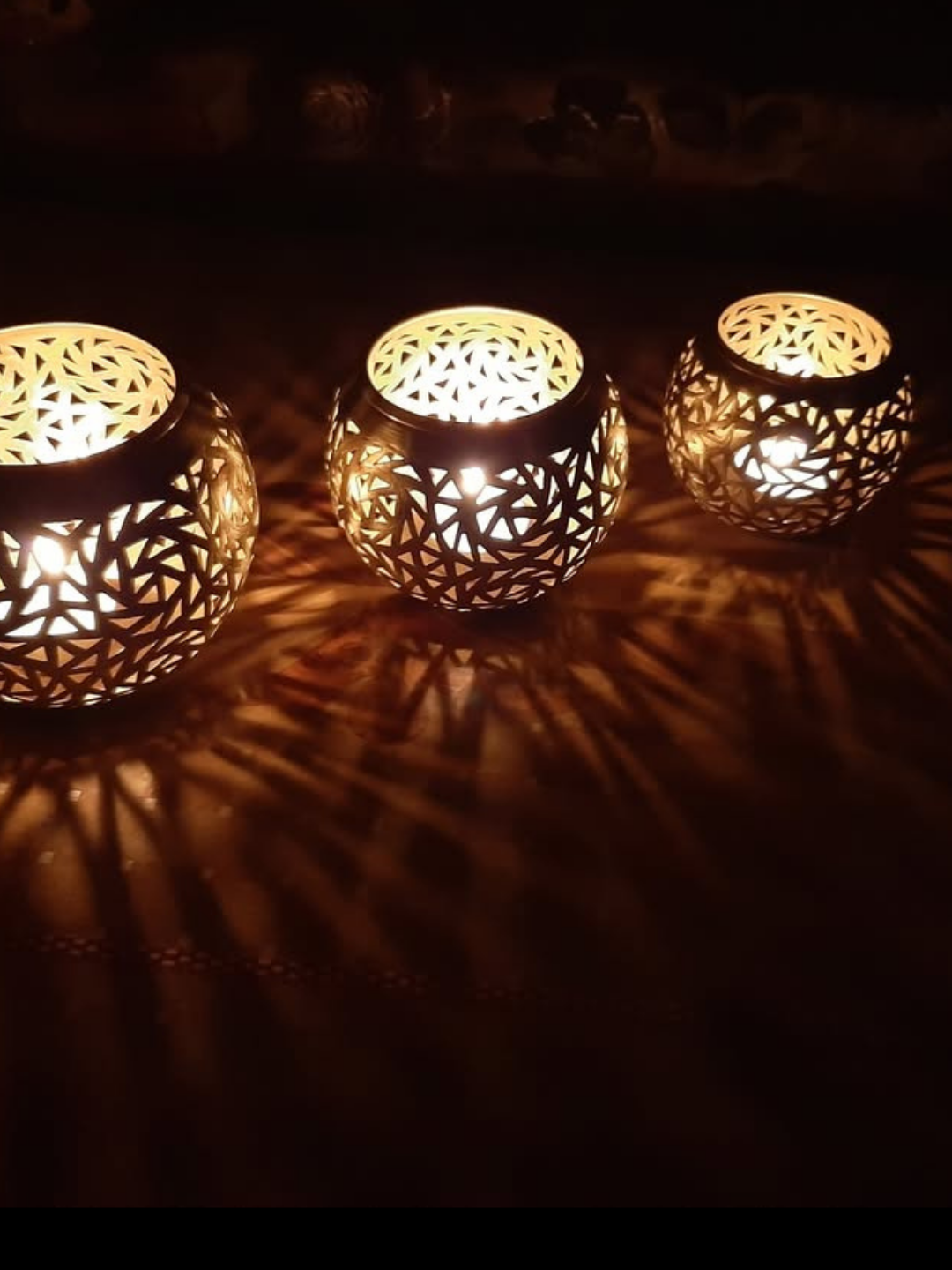 Moroccan Brass Candle Holder — Hand-pierced in Marrakech — view 6