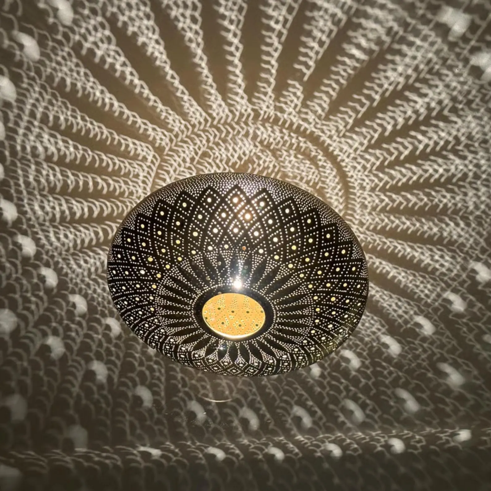 Moroccan Brass Ceiling Light – Handmade Hammered Pendant Lamp – Custom Finish (Bronze, Silver, Gold, Copper, Black)