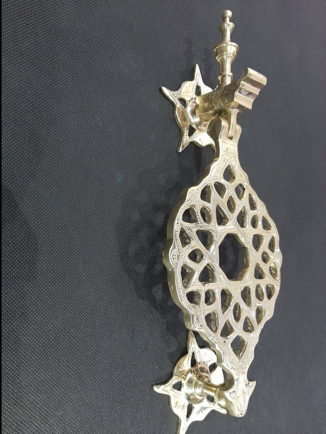 Moroccan Brass Door Knocker — Hand-engraved in Marrakec — view 3