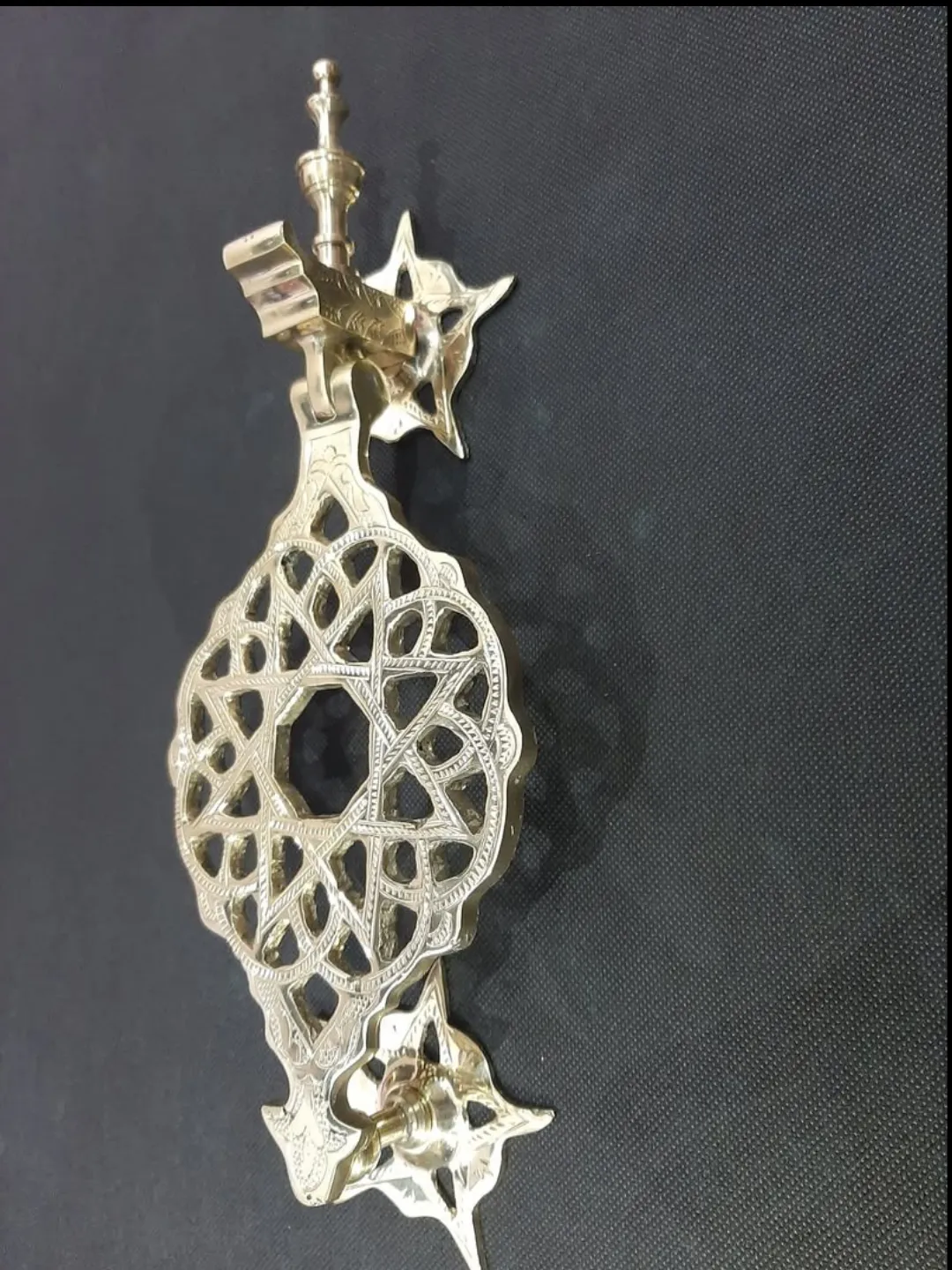 Moroccan Brass Door Knocker — Hand-engraved in Marrakec
