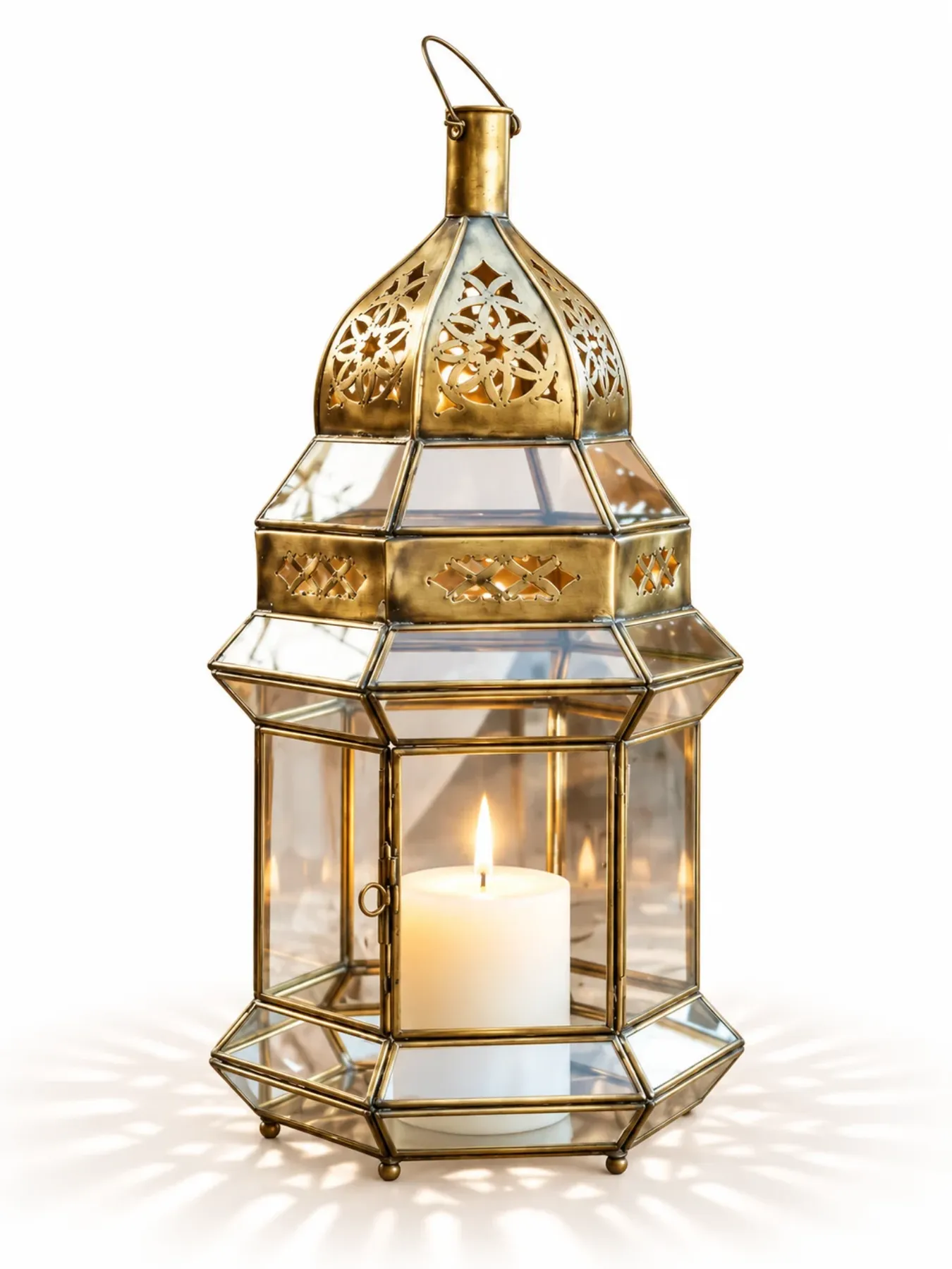 Handcrafted Moroccan Brass Lantern, Marrakech