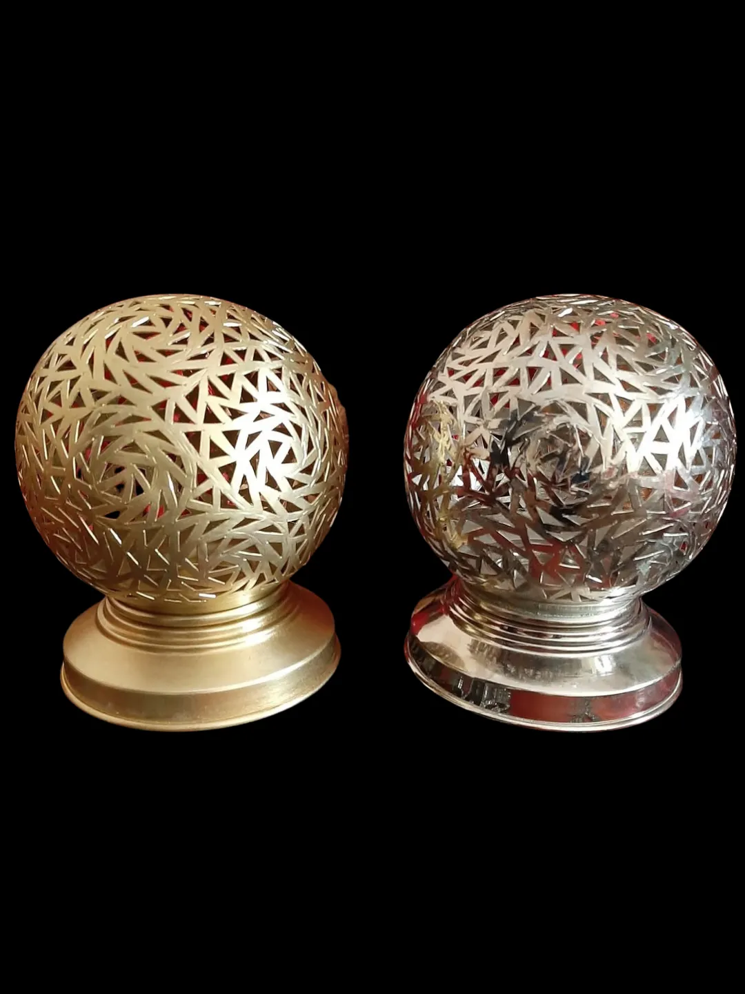Hand-Pierced Brass Globe Lantern from Marrakech — view 2