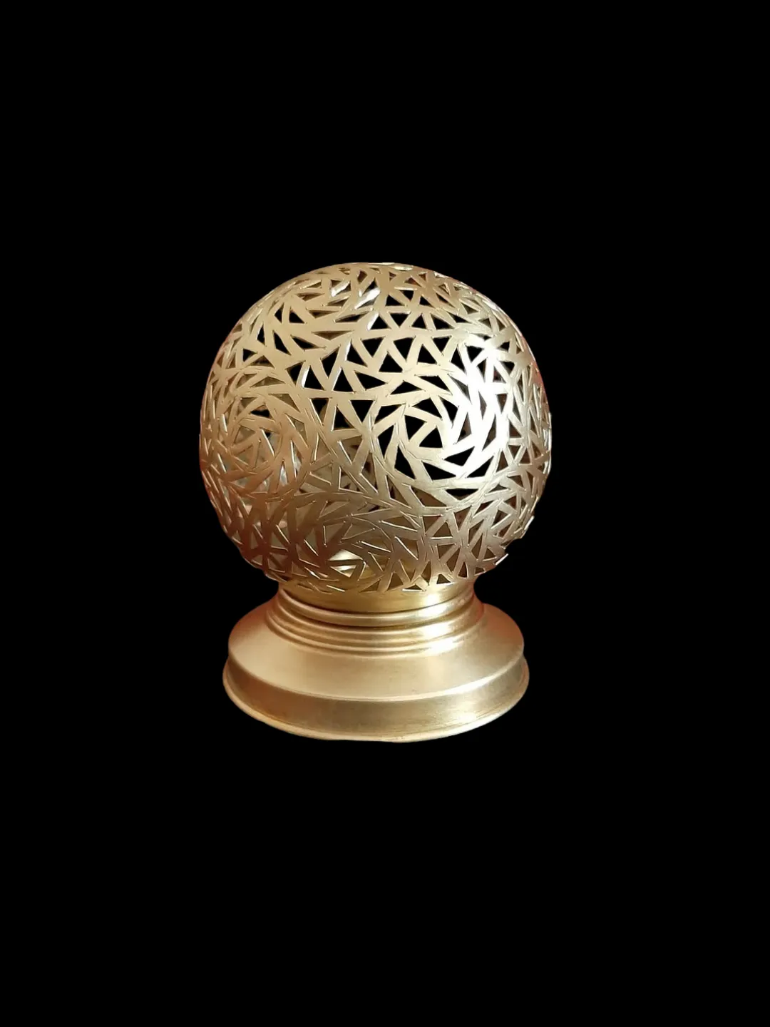 Hand-Pierced Brass Globe Lantern from Marrakech