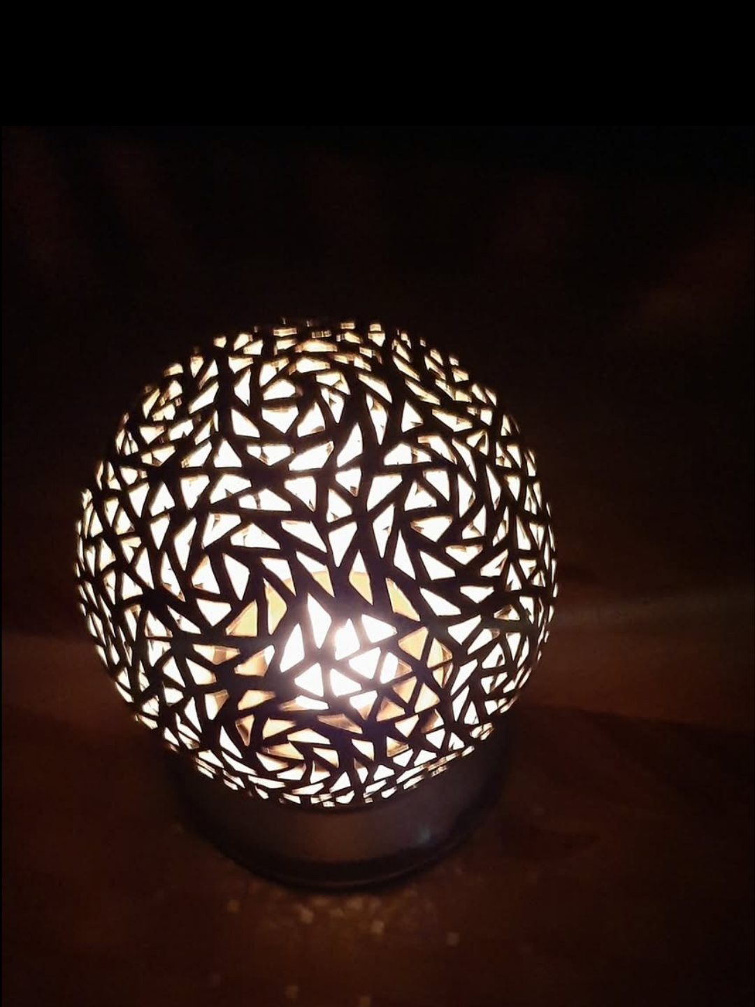 Hand-Pierced Brass Globe Lantern from Marrakech — view 4