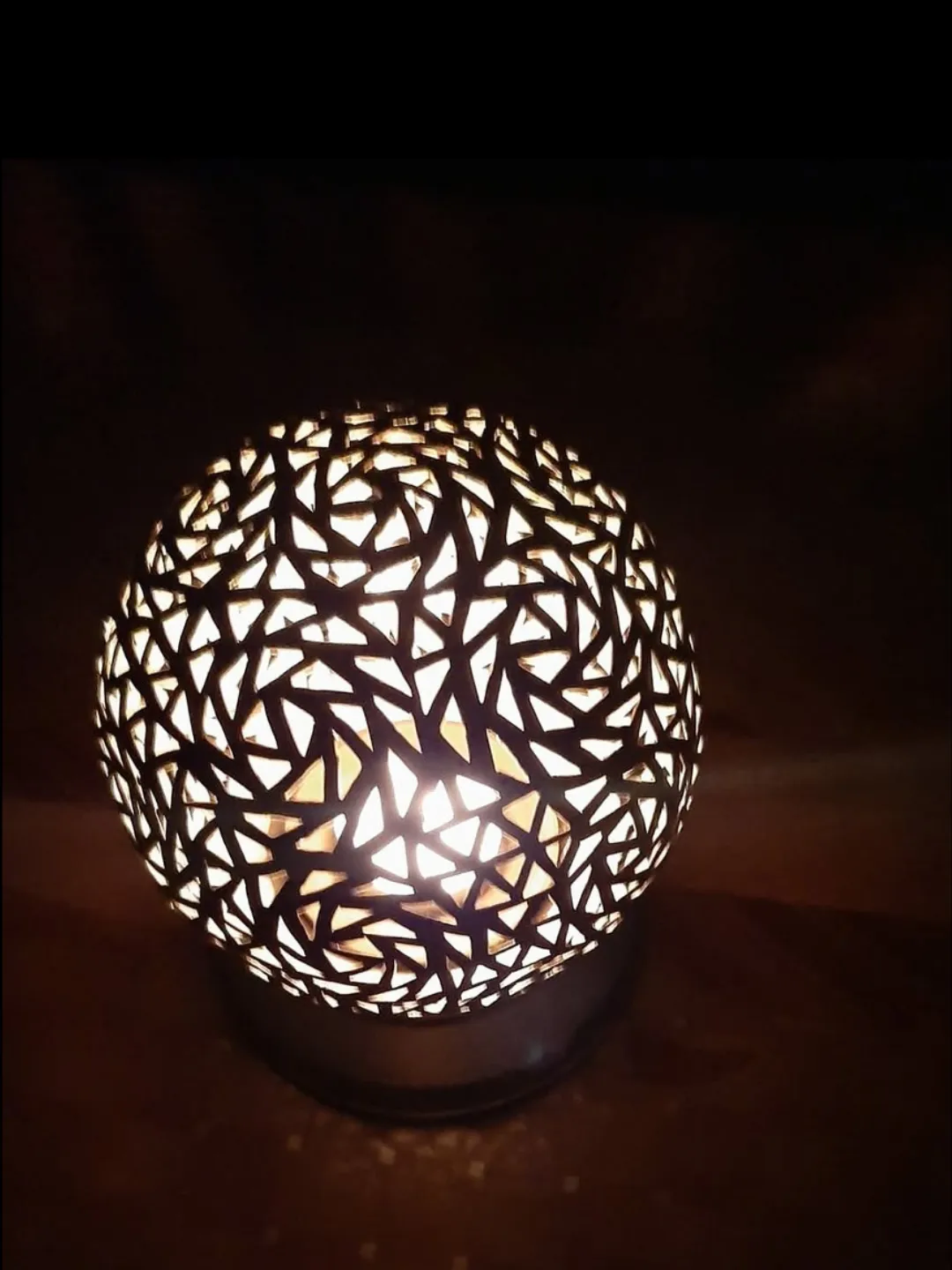 Hand-Pierced Brass Globe Lantern from Marrakech — view 4