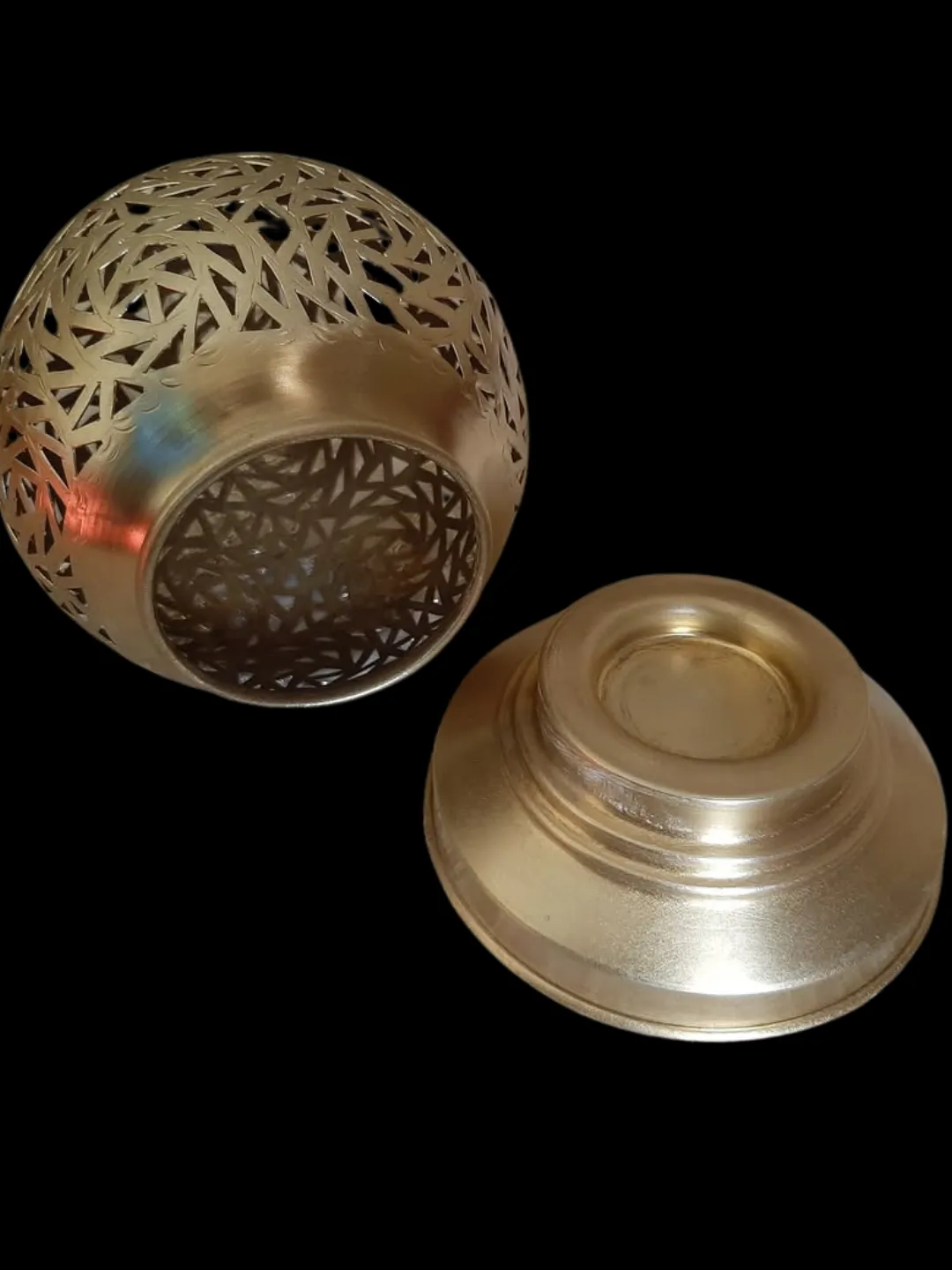 Hand-Pierced Brass Globe Lantern from Marrakech — view 3