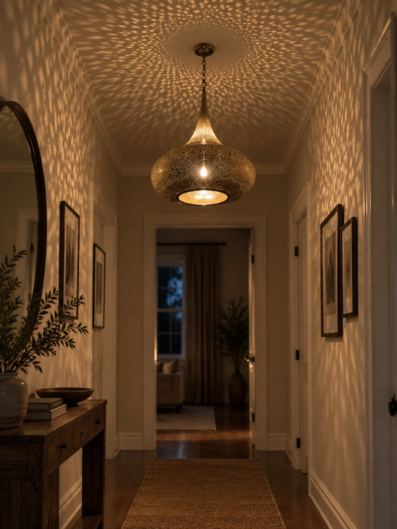 Moroccan Brass Pendant Light | Handmade in Marrakesh — view 7