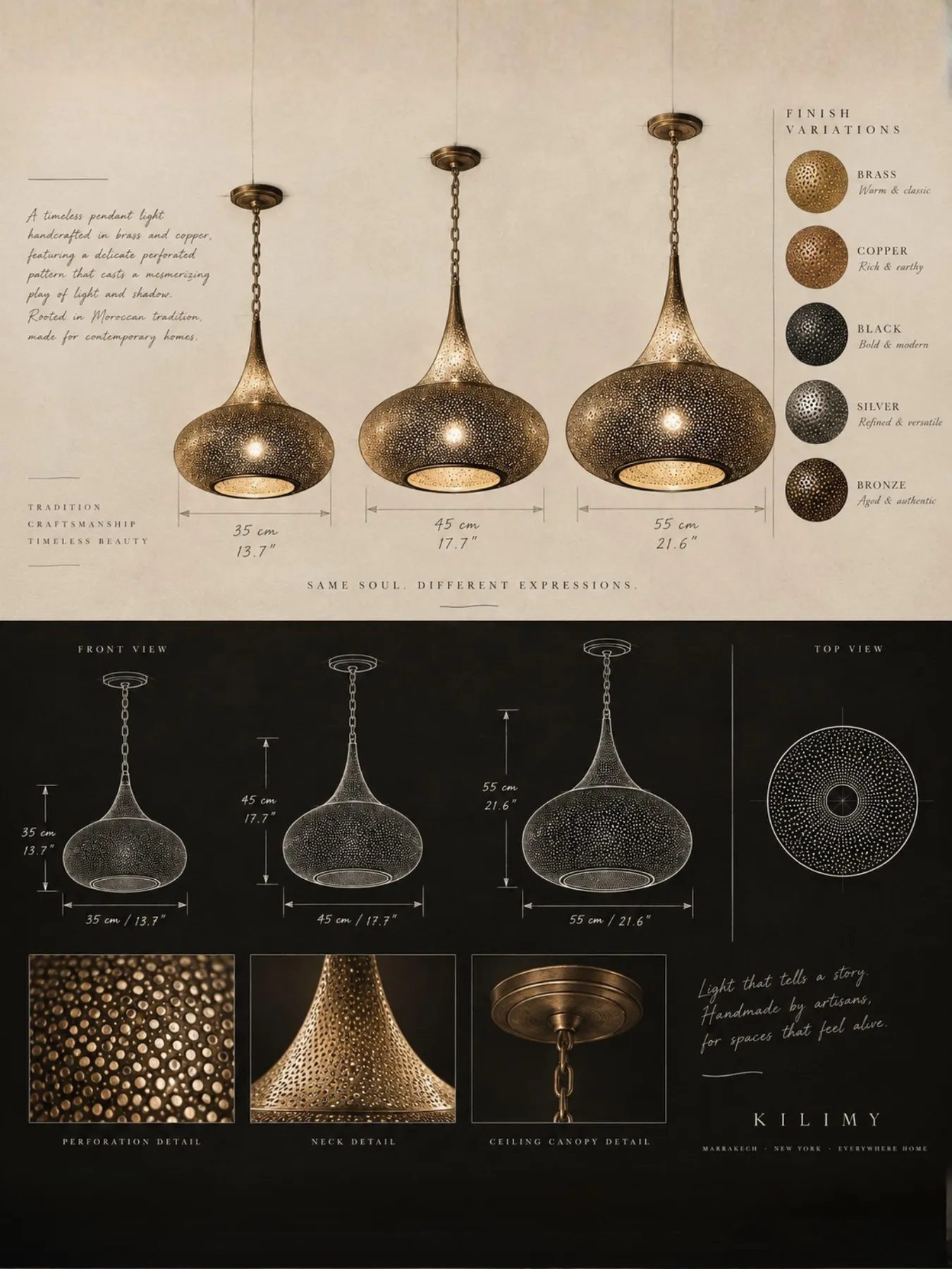 Moroccan Brass Pendant Light | Handmade in Marrakesh — view 8