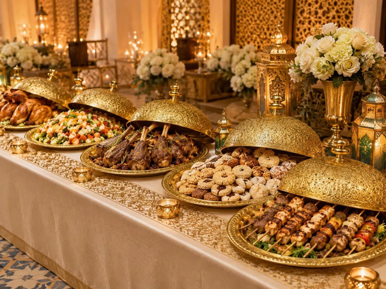 Marrakech Hand-Engraved Brass Platter with Dome Lid — view 12