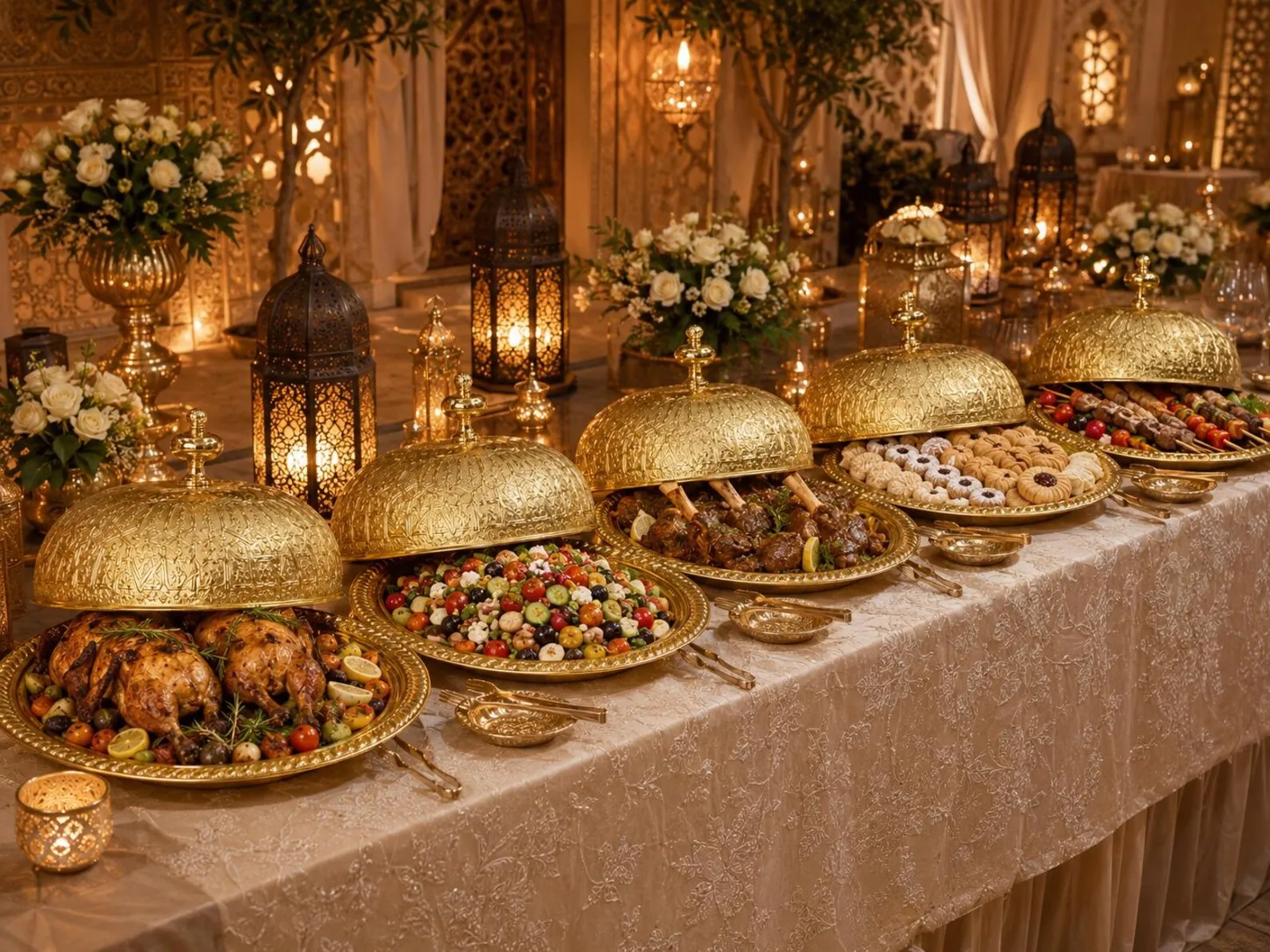 Marrakech Hand-Engraved Brass Platter with Dome Lid — view 2