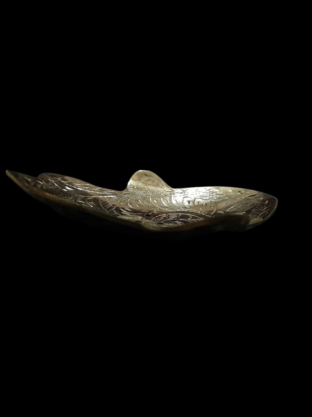 Moroccan Brass Soap Dish — Khamsa Design, Handmade Marrakech — view 2
