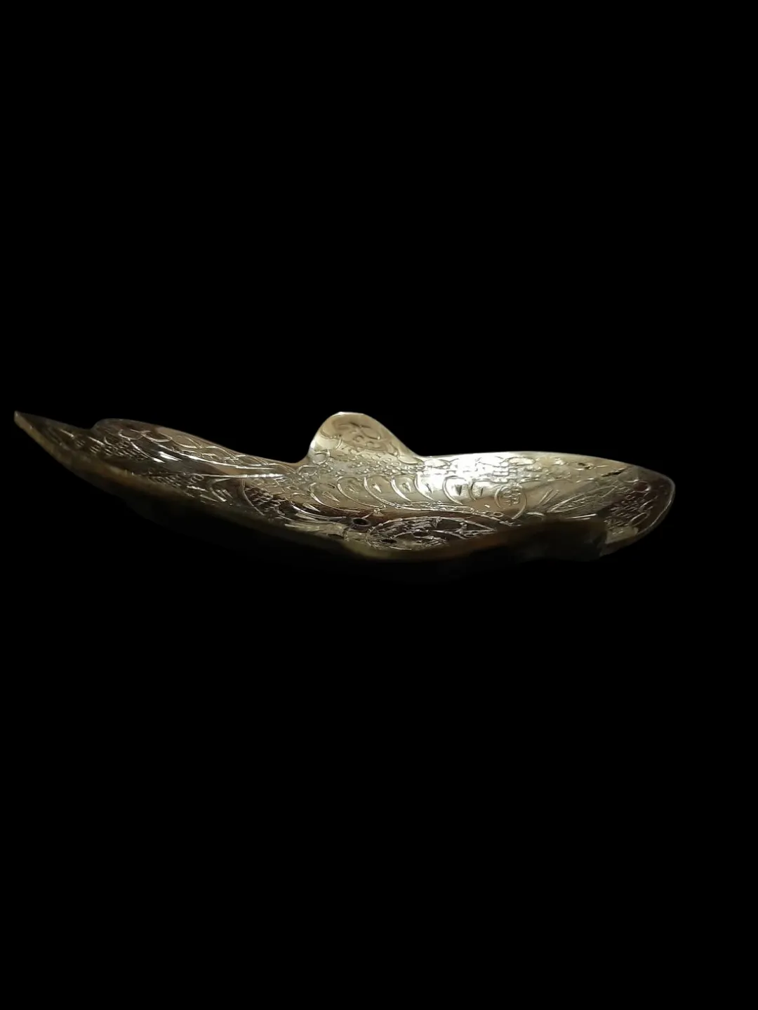 Moroccan Brass Soap Dish — Khamsa Design, Handmade Marrakech — view 2