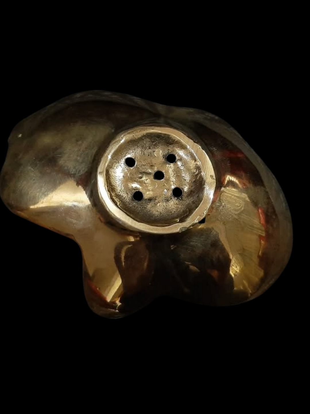Moroccan Brass Soap Dish — Khamsa Design, Handmade Marrakech — view 4