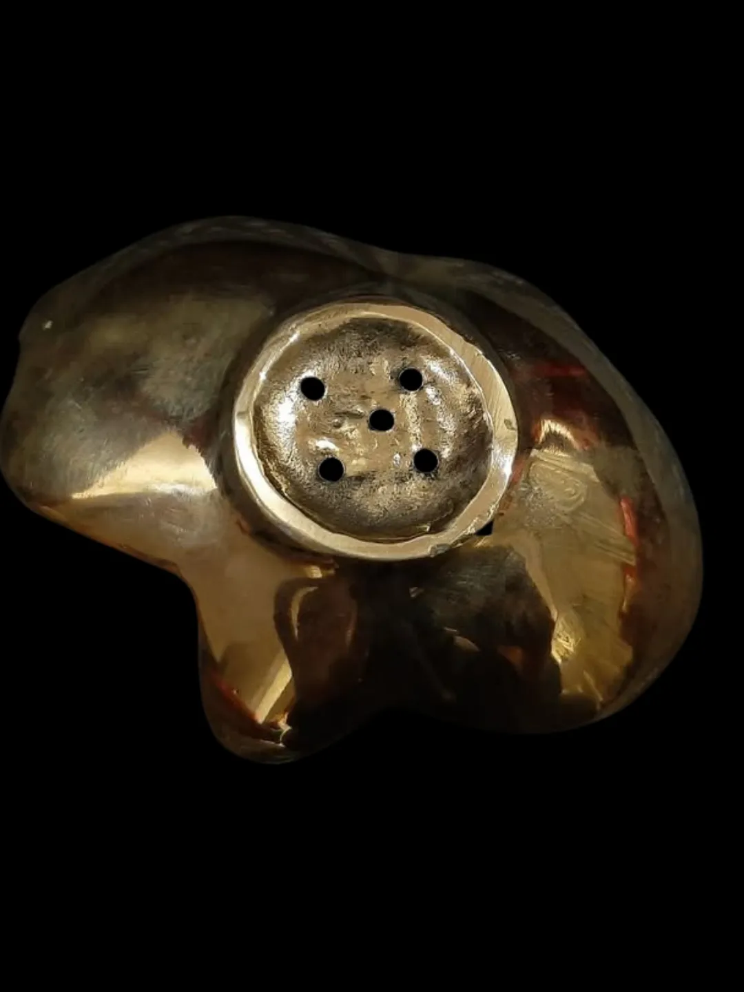 Moroccan Brass Soap Dish — Khamsa Design, Handmade Marrakech — view 4