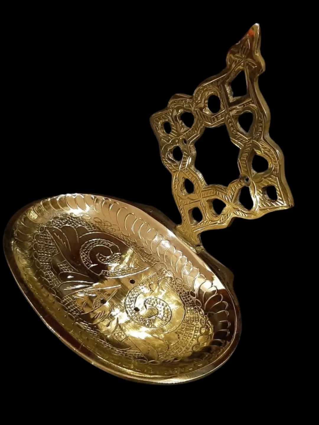 Moroccan Brass Soap Dish,  Star Lattice Design, Handmade Marrakech — view 3