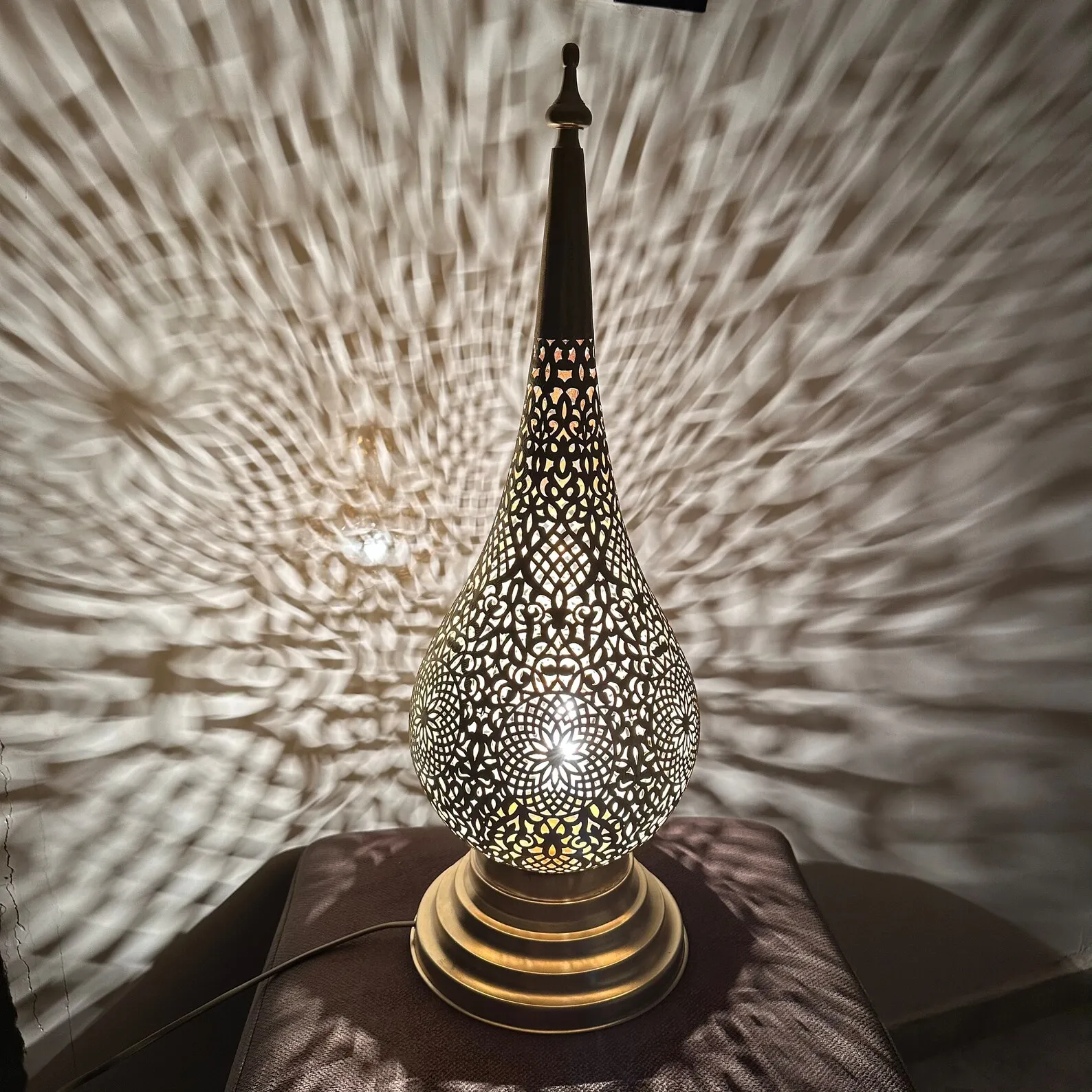 Hand-Engraved Brass Lamp from Marrakech — view 5