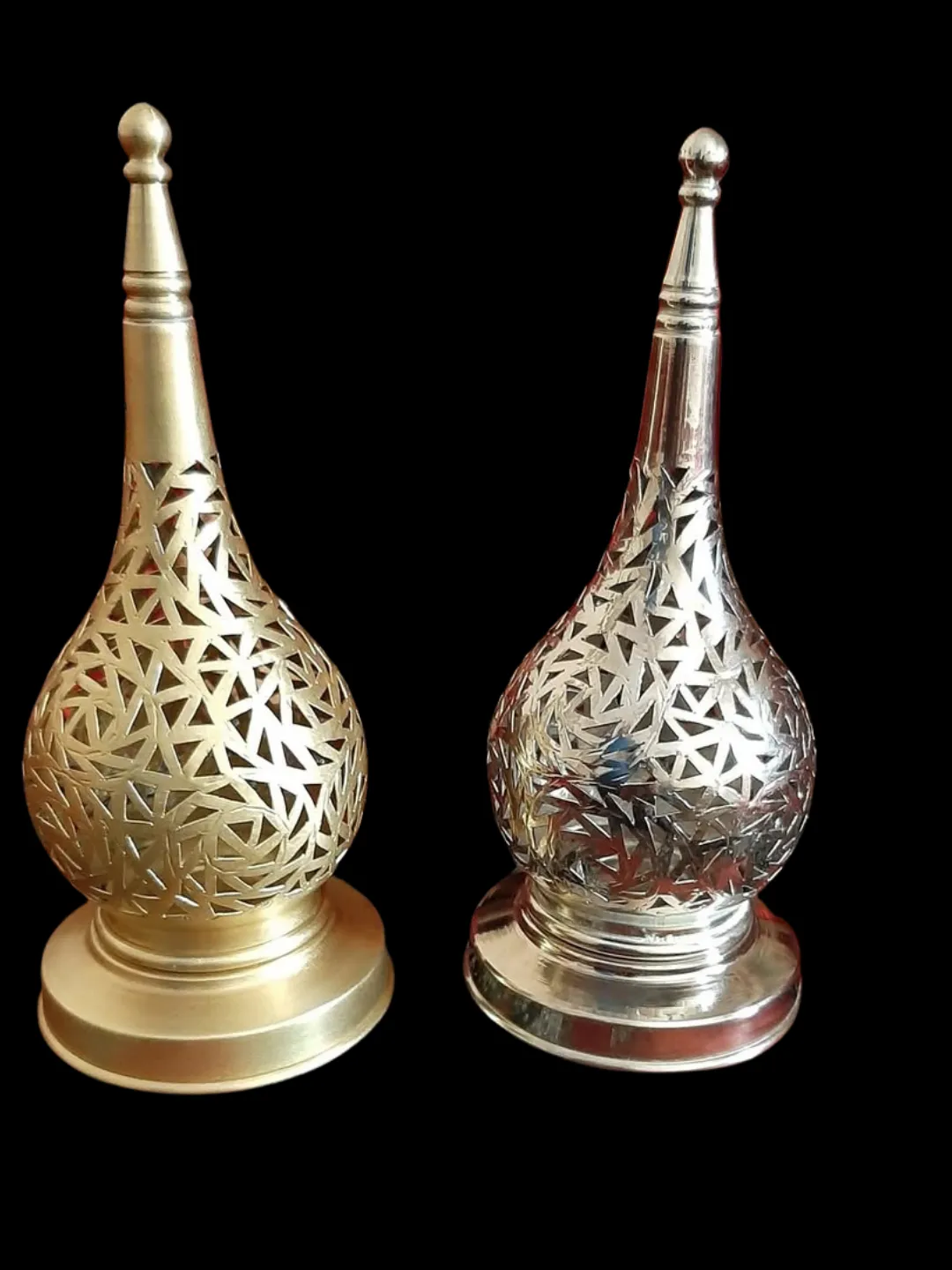 Moroccan Brass Table Lantern — Hand-pierced in Marrakech