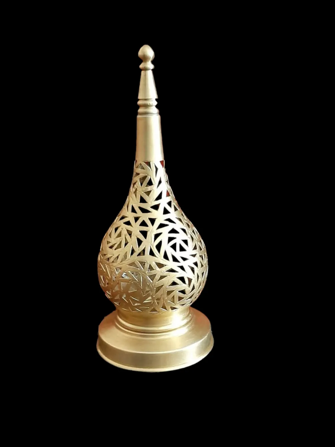 Moroccan Brass Table Lantern — Hand-pierced in Marrakech — view 5