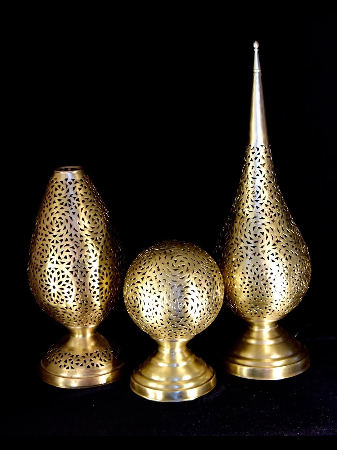 Moroccan Brass Table Lantern — Hand-pierced in Marrakech — view 6