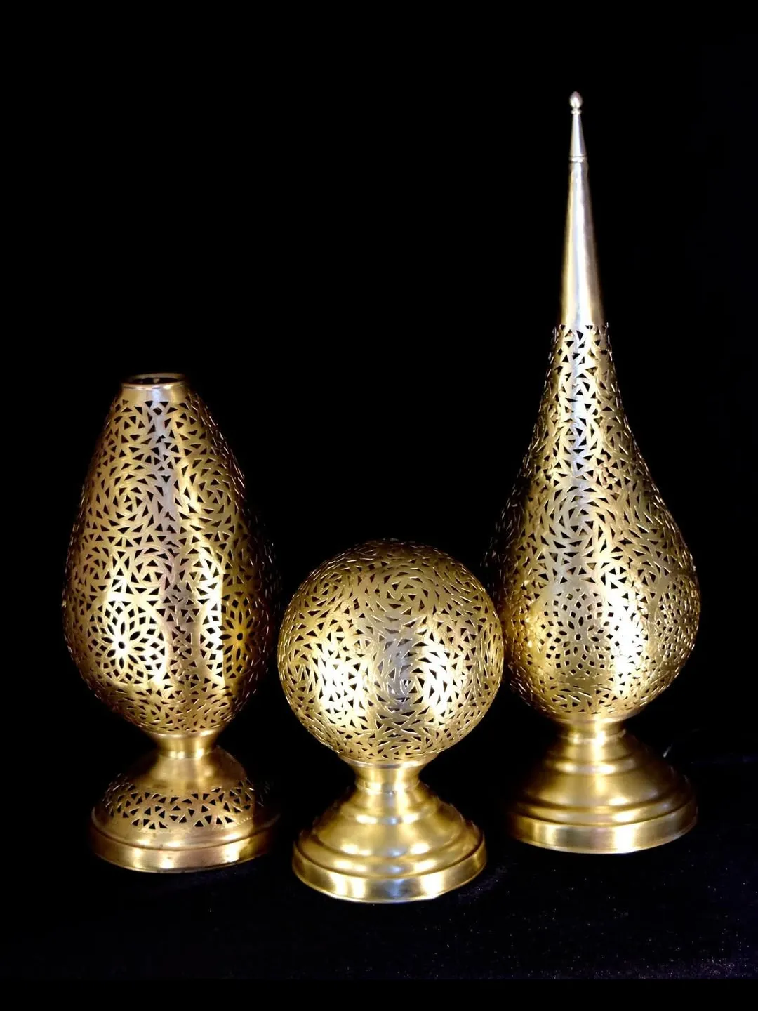 Moroccan Brass Table Lantern — Hand-pierced in Marrakech — view 6