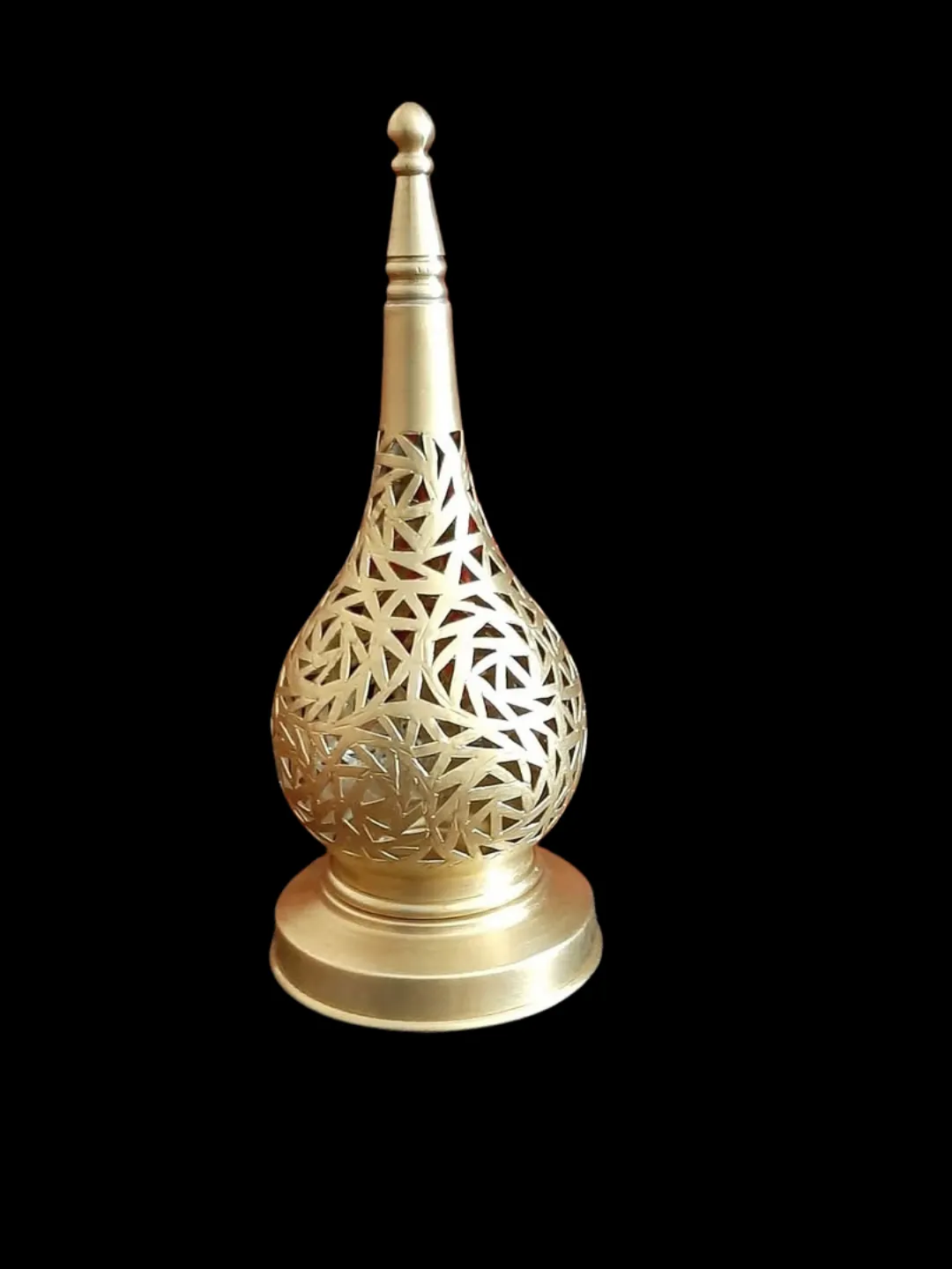 Moroccan Brass Table Lantern — Hand-pierced in Marrakech — view 7