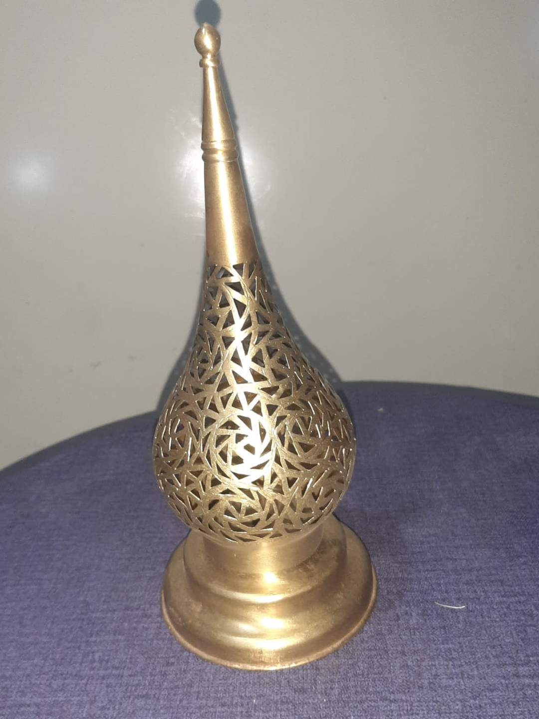 Moroccan Brass Table Lantern — Hand-pierced in Marrakech — view 9