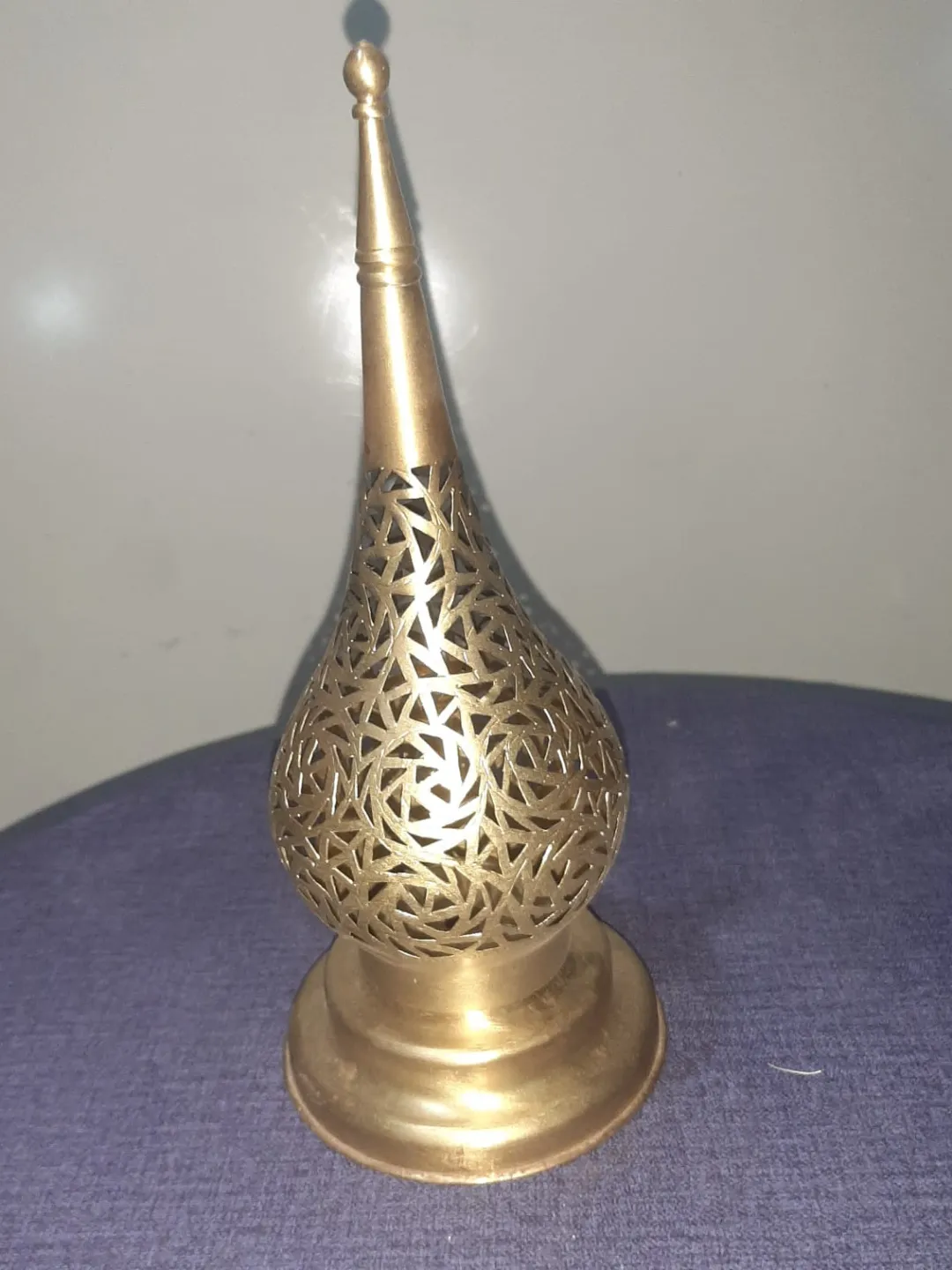 Moroccan Brass Table Lantern — Hand-pierced in Marrakech — view 9
