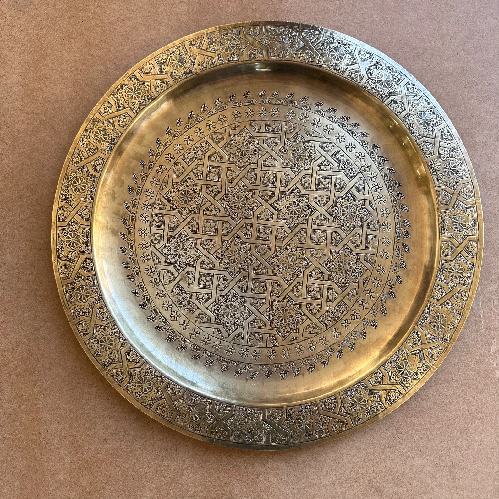 Marrakech Repoussé Copper Tray - Hand-Hammered — view 8