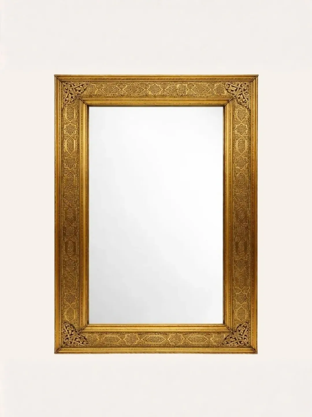 Moroccan Brass Wall Mirror, Hand-Engraved in Marrakesh