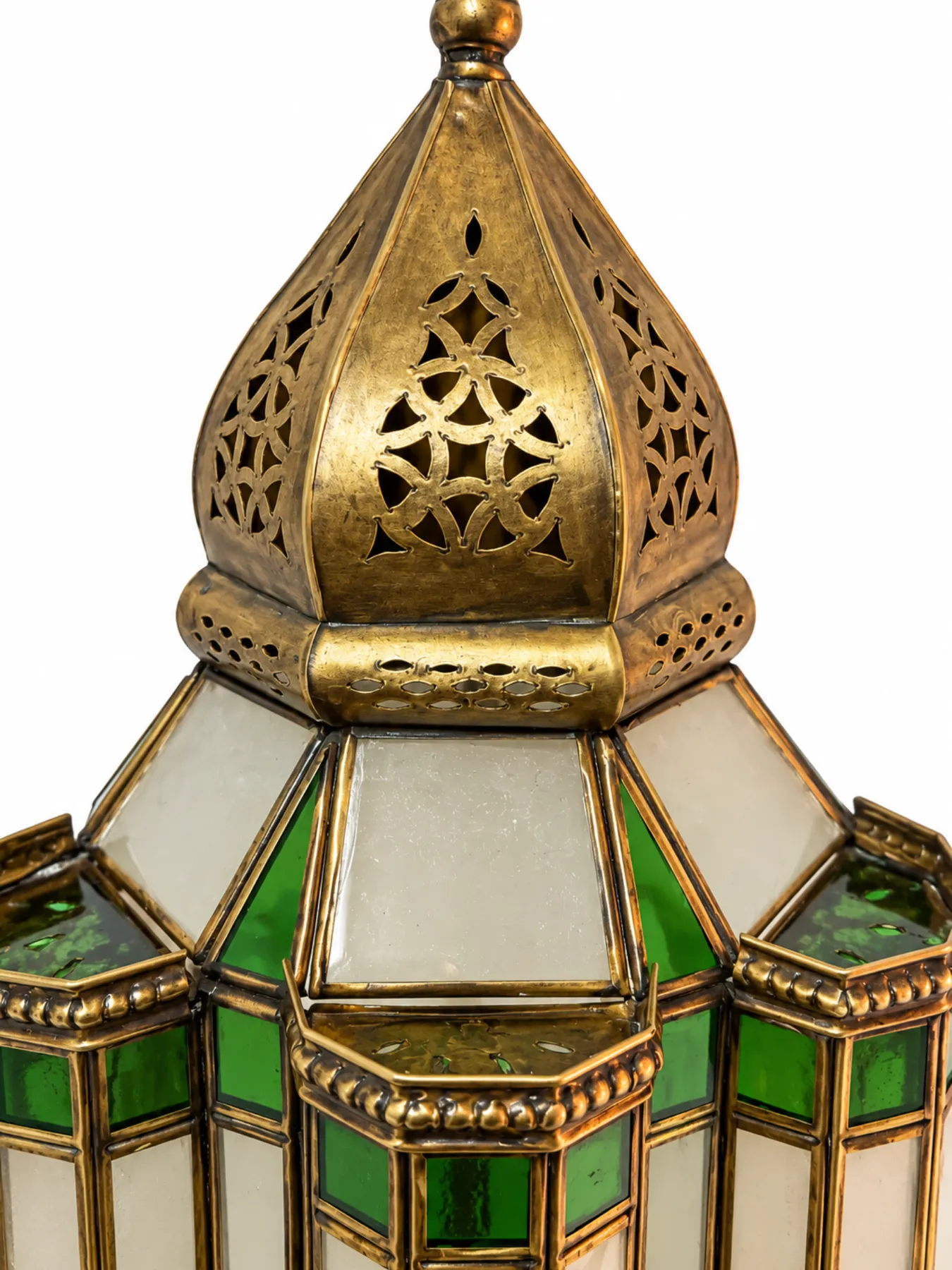 Moroccan Brass Wall Sconce with Colored Glass
