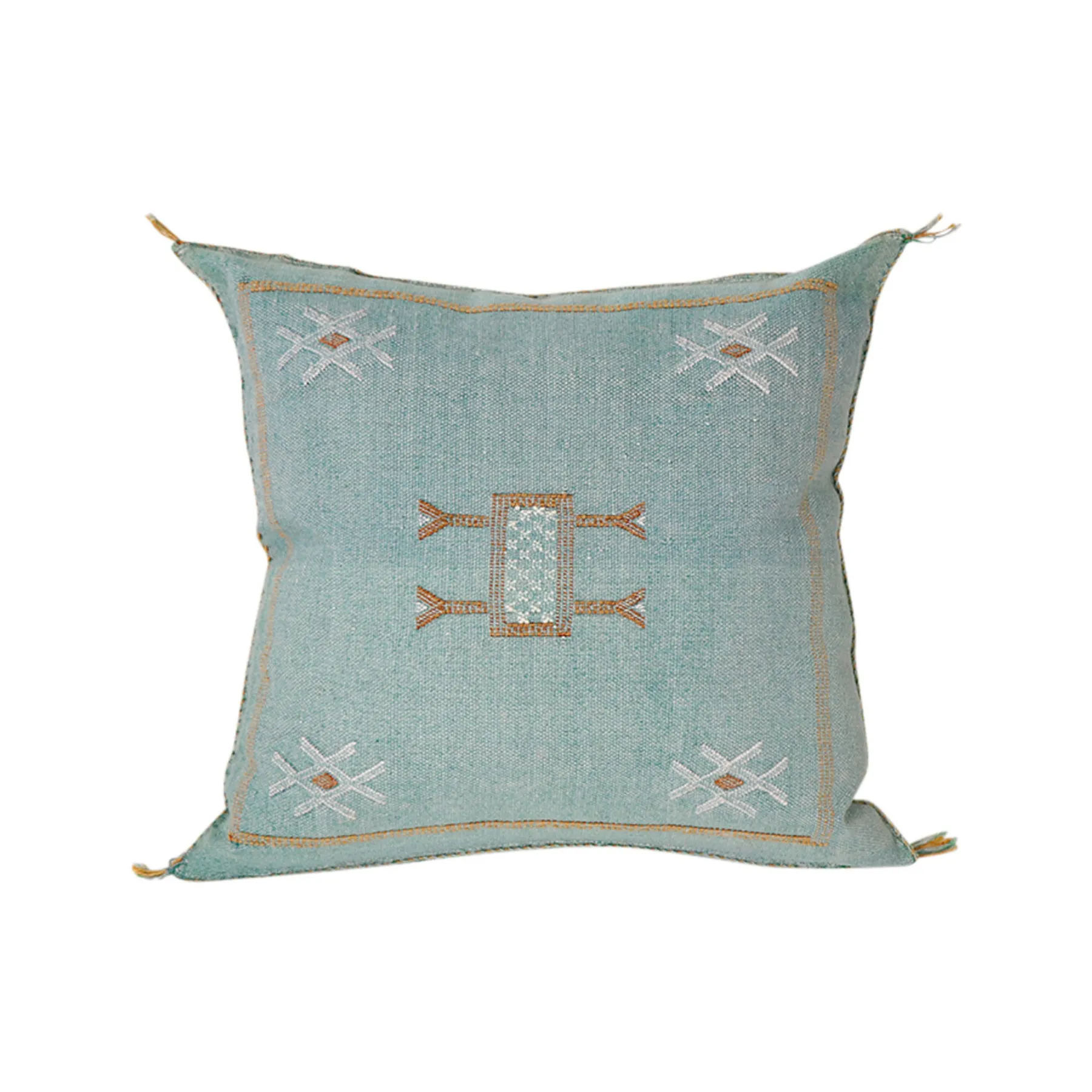 Moroccan Cactus Silk Pillow Cover – Handmade Sabra Throw Pillow Cover in Mauve or Orange (16x16” & 20x20”) — view 8