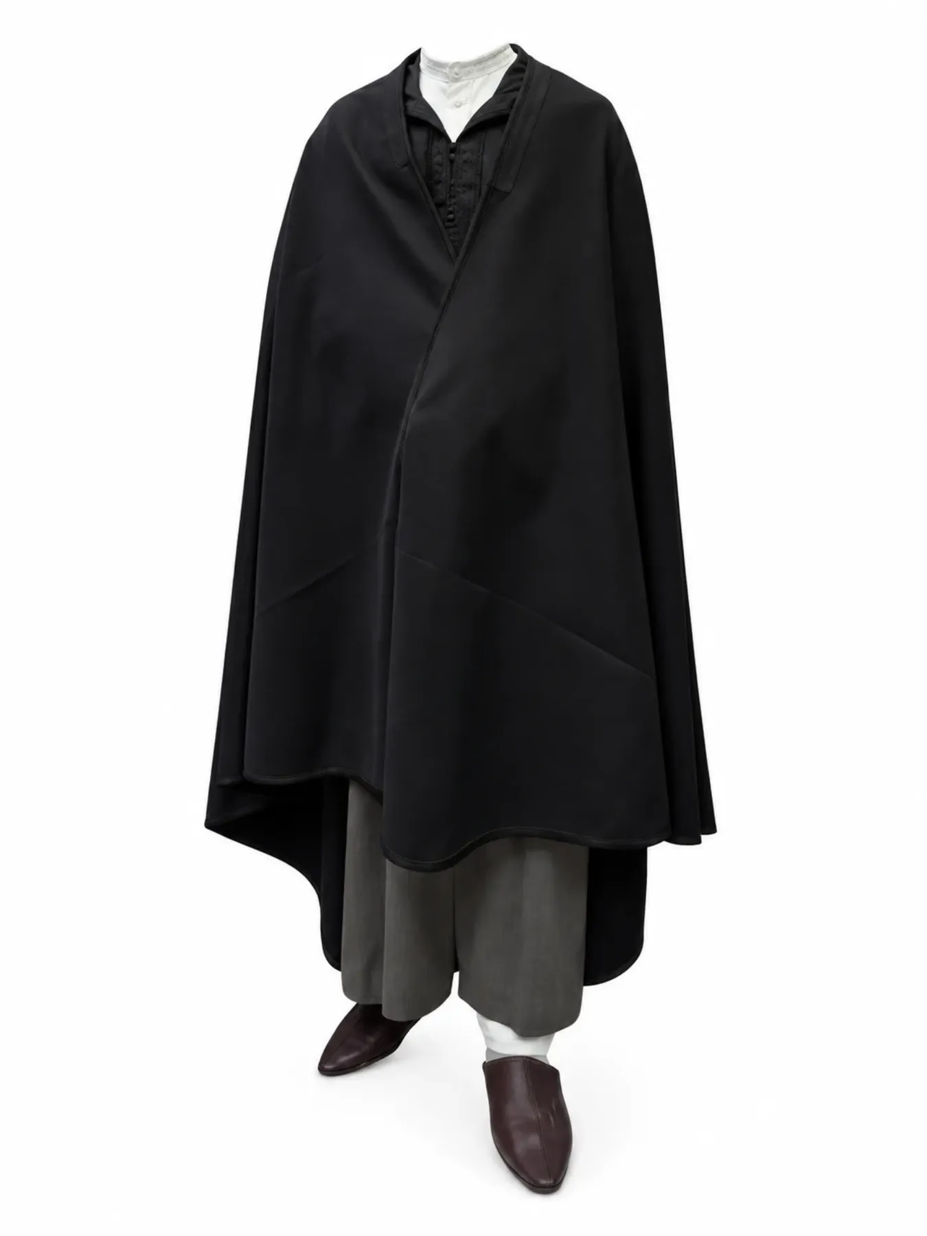 Handwoven Moroccan Camel Wool Silham Burnouse, Traditional Hooded Cape