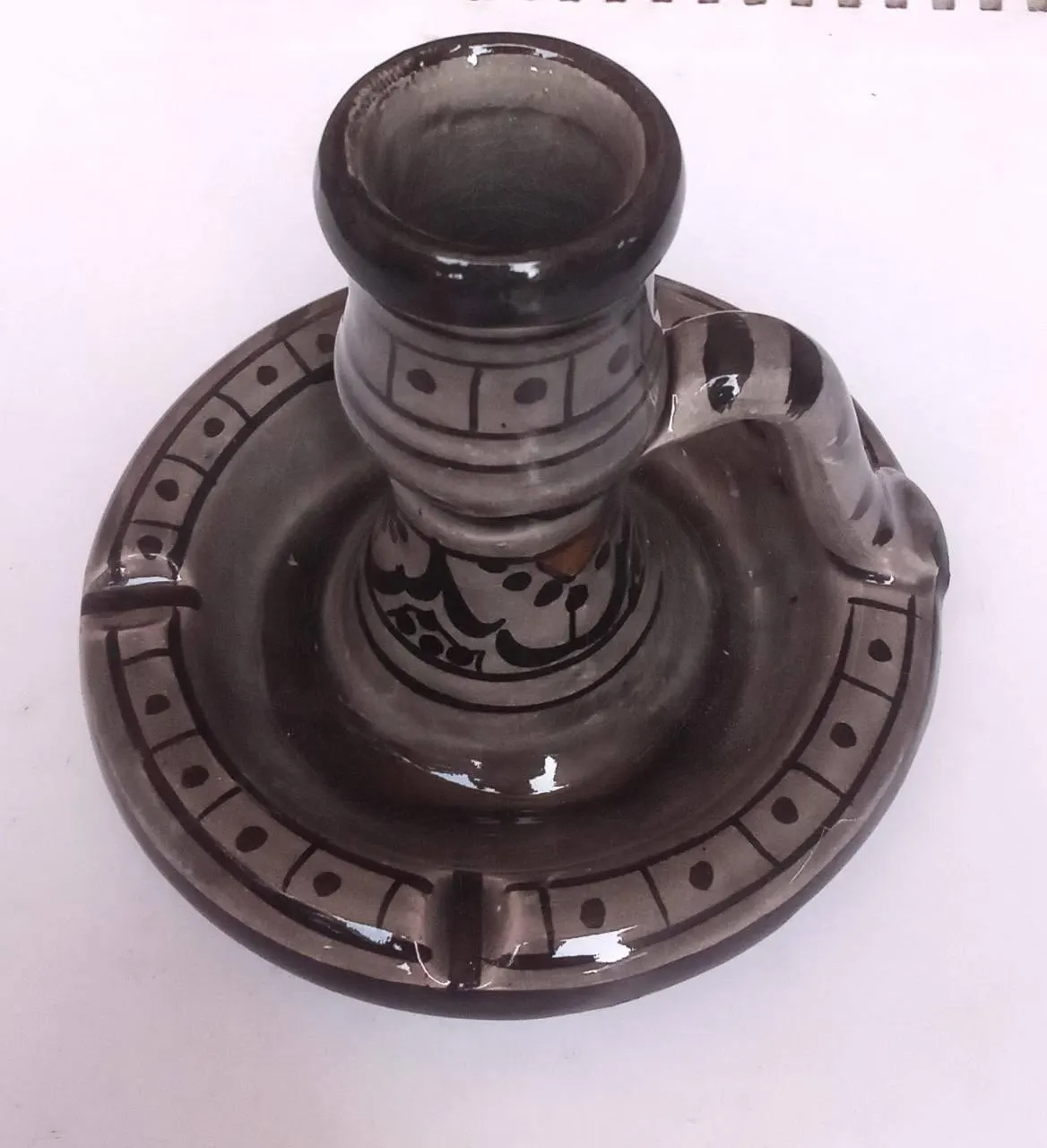 Moroccan Ceramic Candle Holder and Ashtray – Handmade Terracotta Multifunctional Holder — view 11