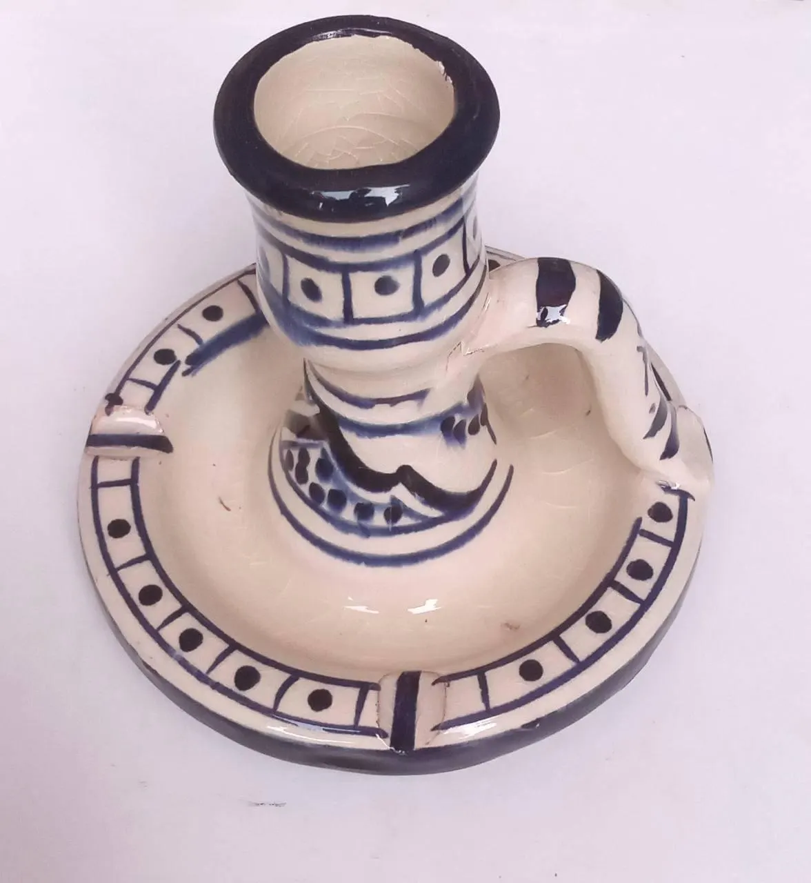Moroccan Ceramic Candle Holder and Ashtray – Handmade Terracotta Multifunctional Holder — view 14