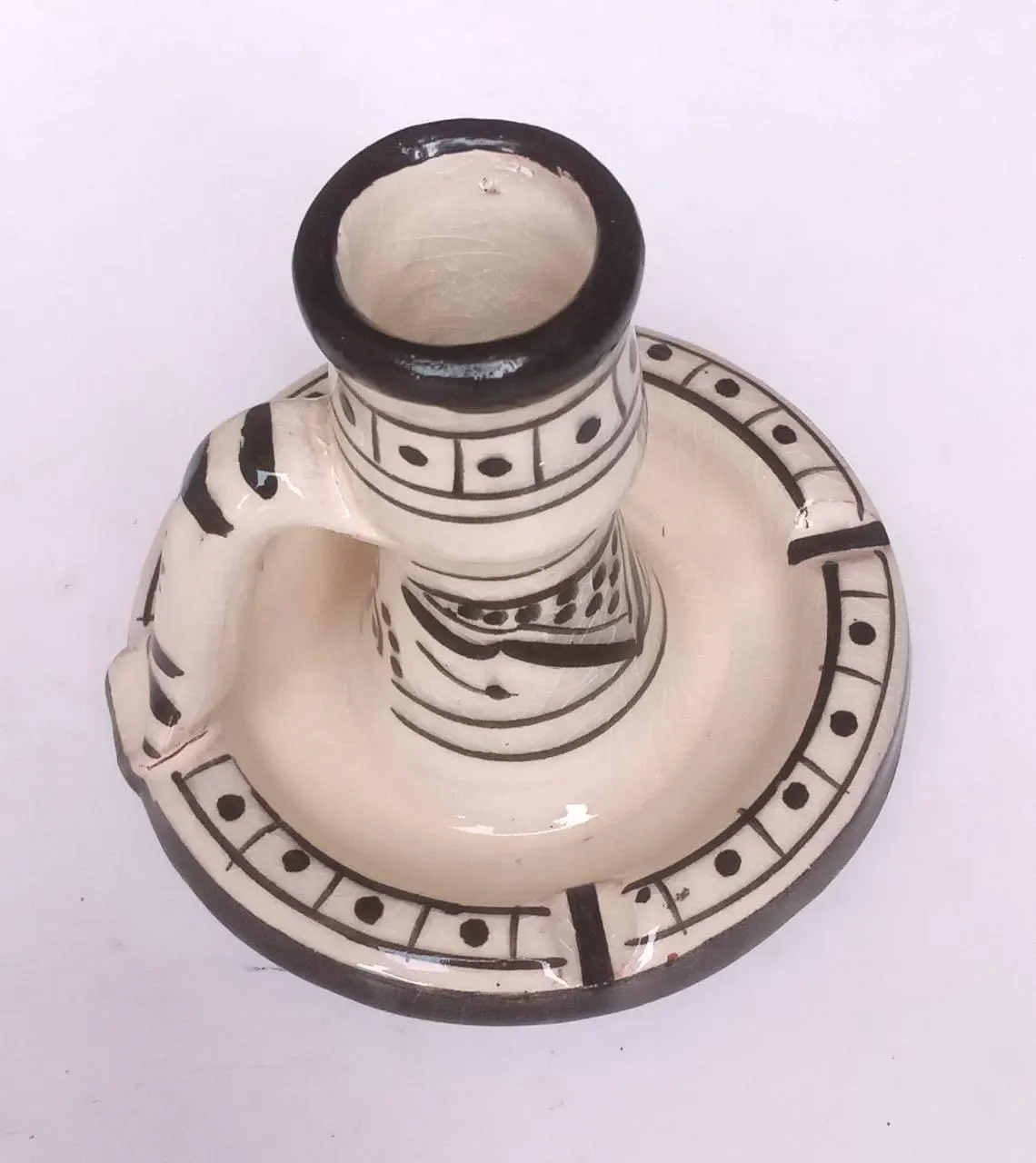 Moroccan Ceramic Candle Holder and Ashtray – Handmade Terracotta Multifunctional Holder — view 15