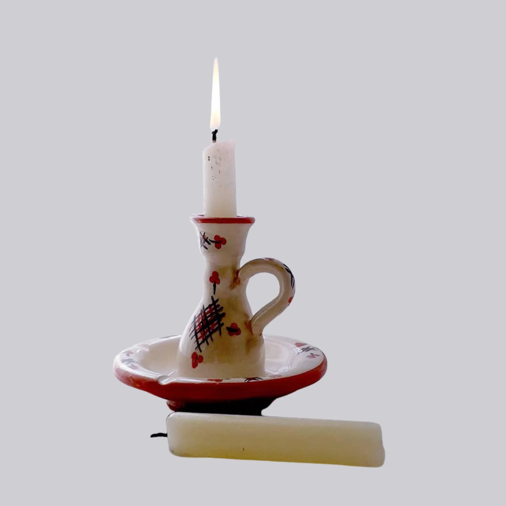 Moroccan Ceramic Candle Holder and Ashtray – Handmade Terracotta Multifunctional Holder — view 5