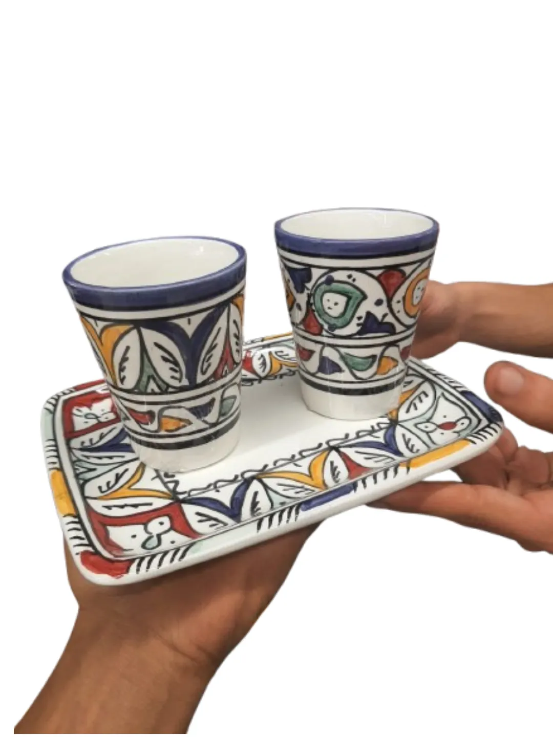 Hand-Painted Ceramic Espresso Set — Marrakech Botanical — view 5