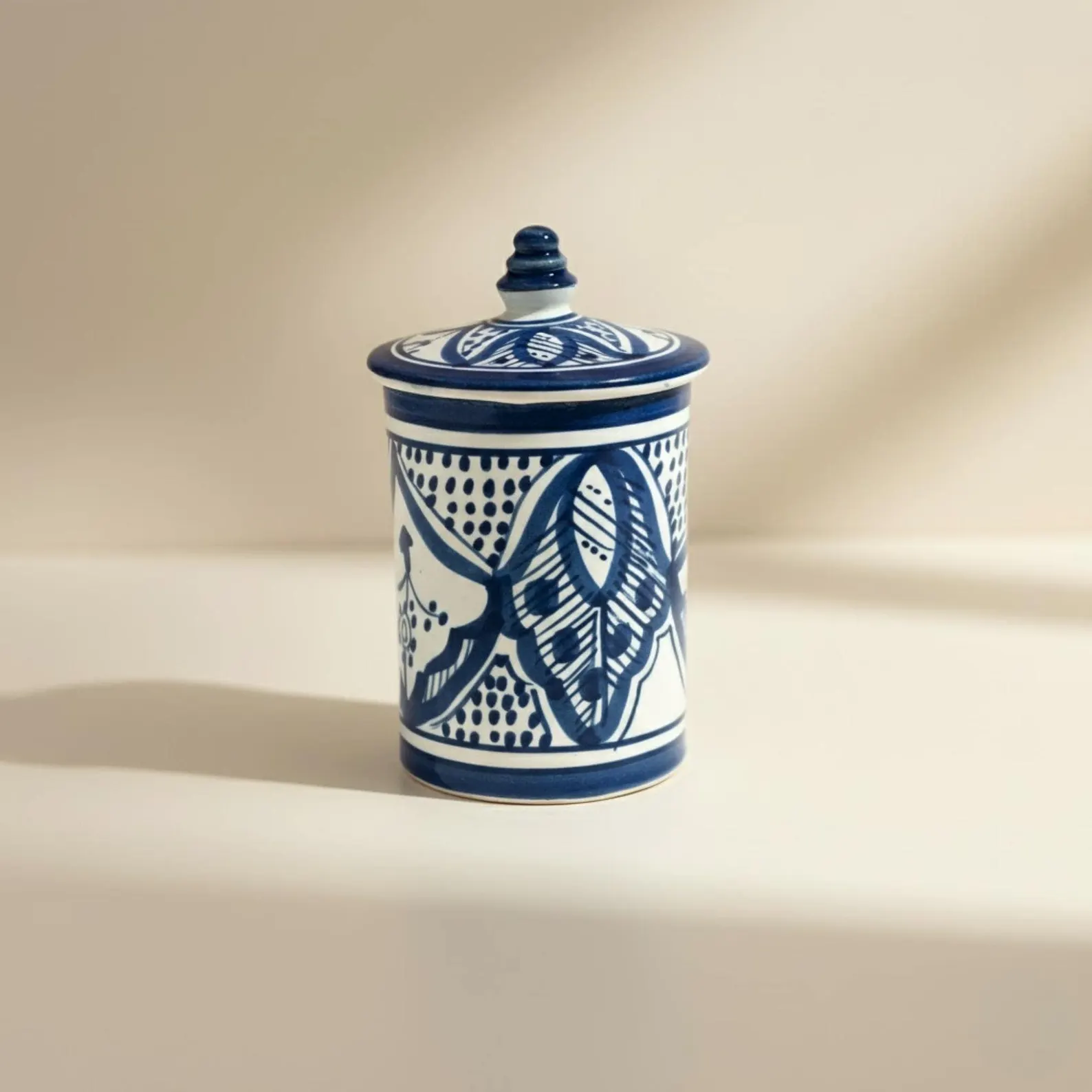 Moroccan Ceramic Jar Set – Handmade Spice Jars with Lids – Kitchen Storage Canisters (Set of 3, Multiple Colors)