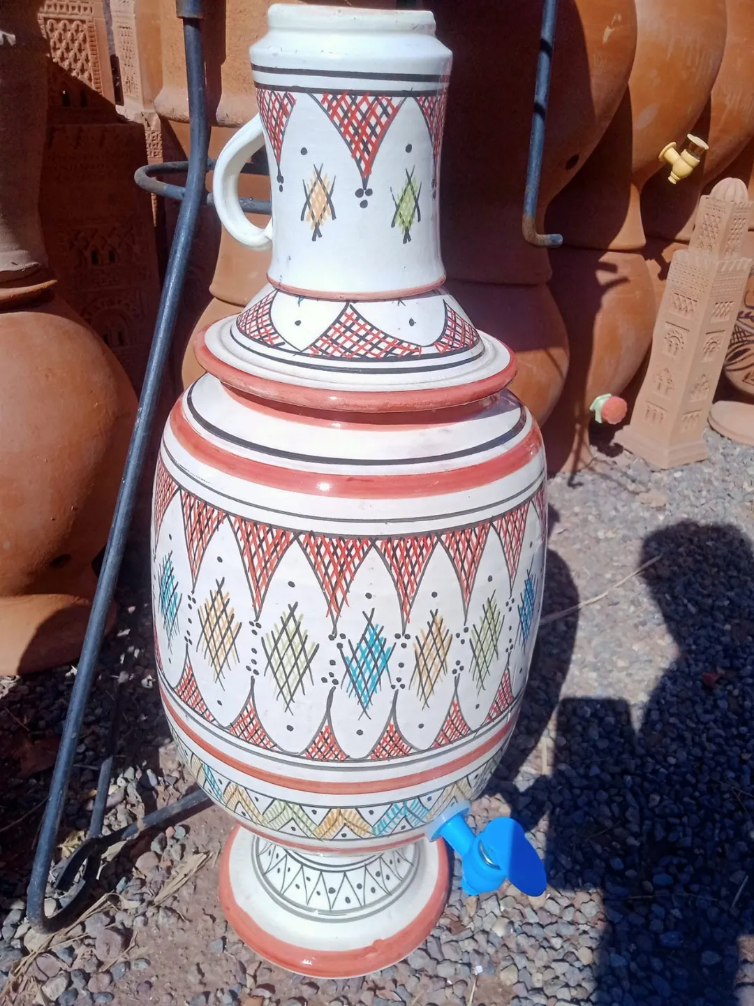 Moroccan Ceramic Water Dispenser — Fassi Blue Handmade Marrakechh — view 5