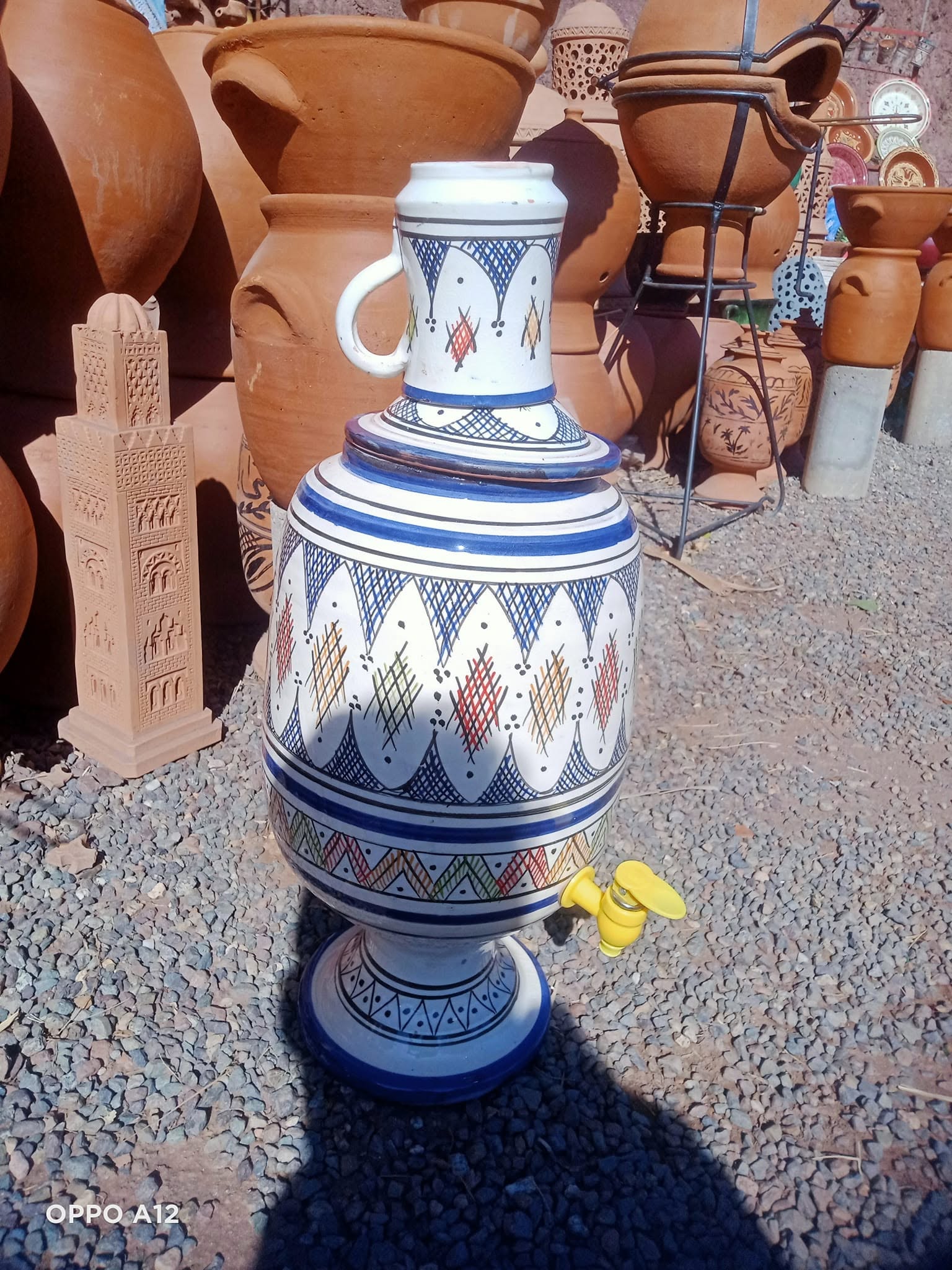 Moroccan Ceramic Water Dispenser — Fassi Blue Handmade Marrakech — view 7