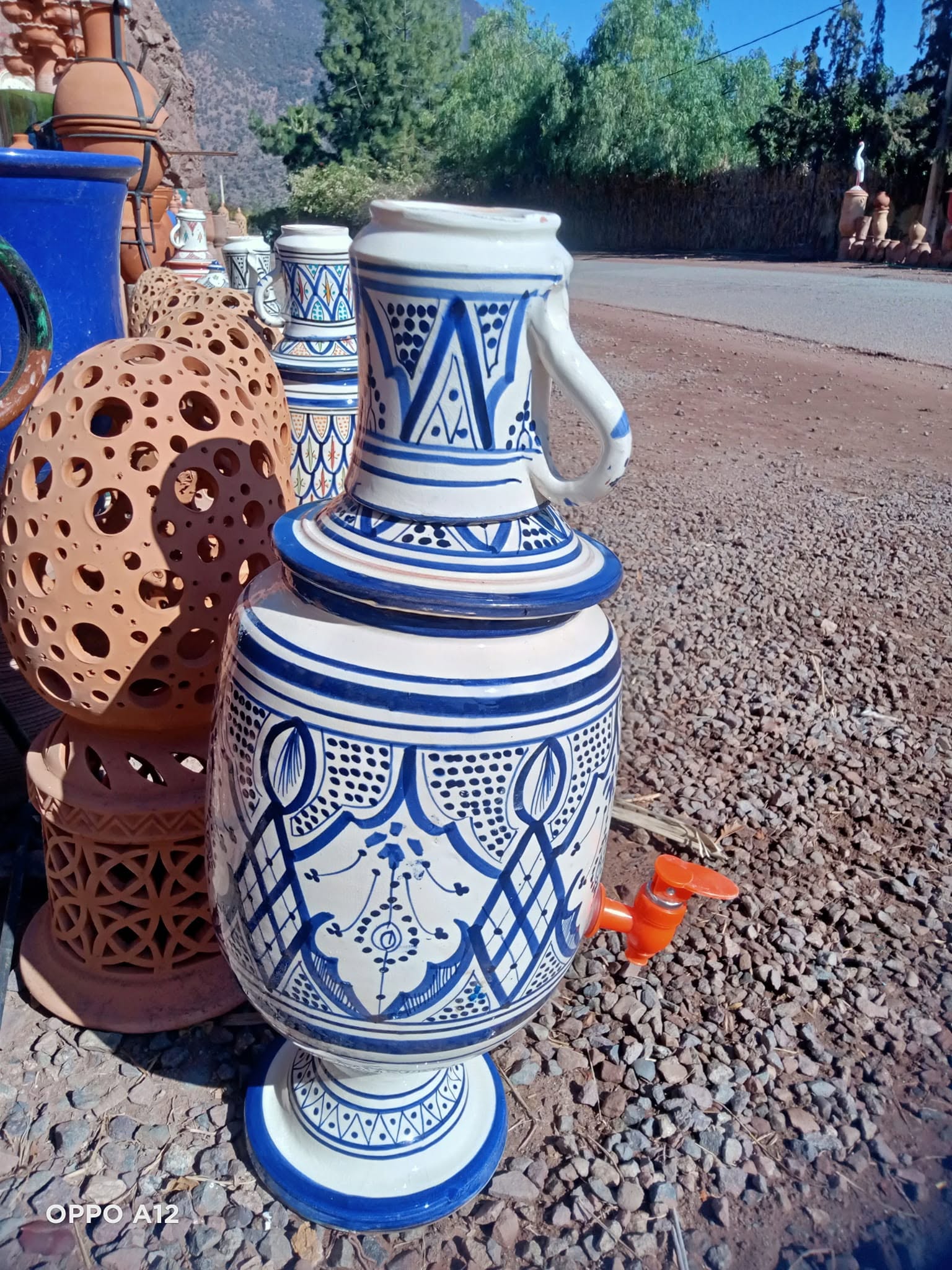 Moroccan Ceramic Water Dispenser — Fassi Blue Handmade Marrakech — view 9
