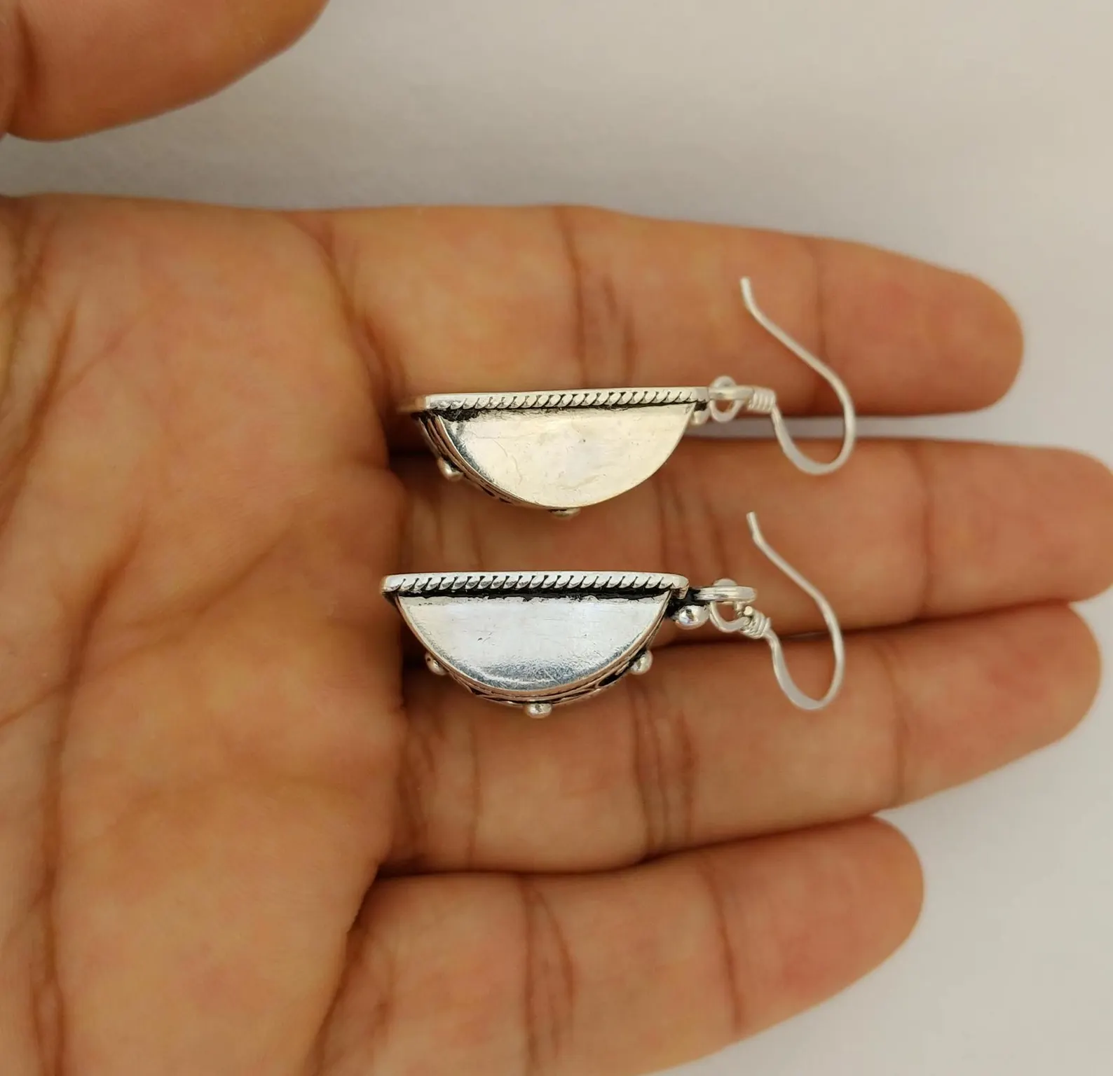Silver Pyramid Earrings from Tiznit's Ancient Quarter — view 10