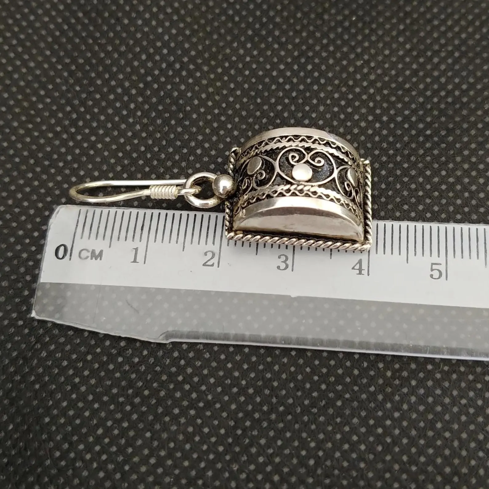 Silver Pyramid Earrings from Tiznit's Ancient Quarter — view 7