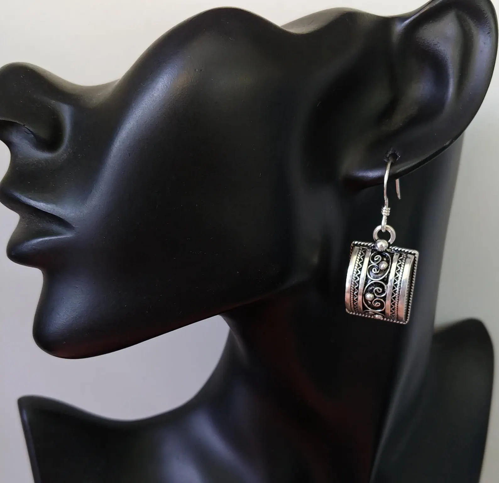 Silver Pyramid Earrings from Tiznit's Ancient Quarter