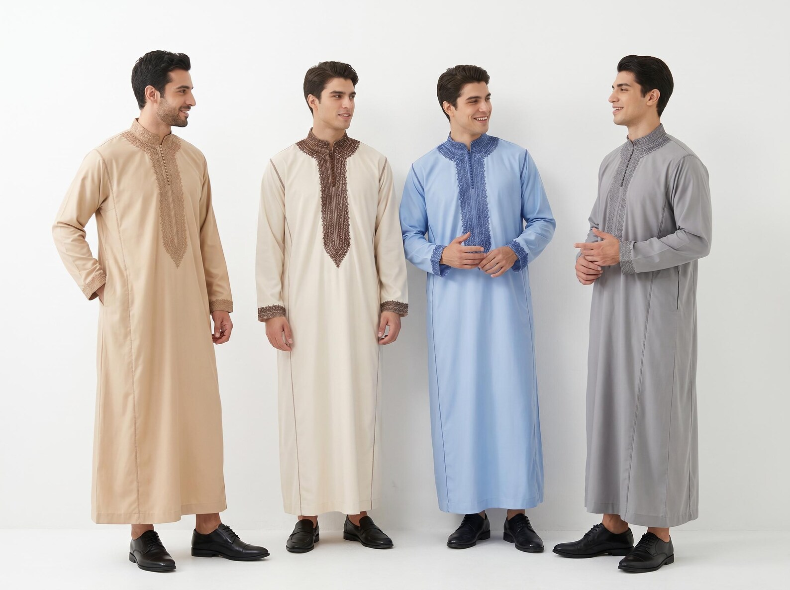 Hand-Embroidered Cotton Djellaba from Salé — view 3