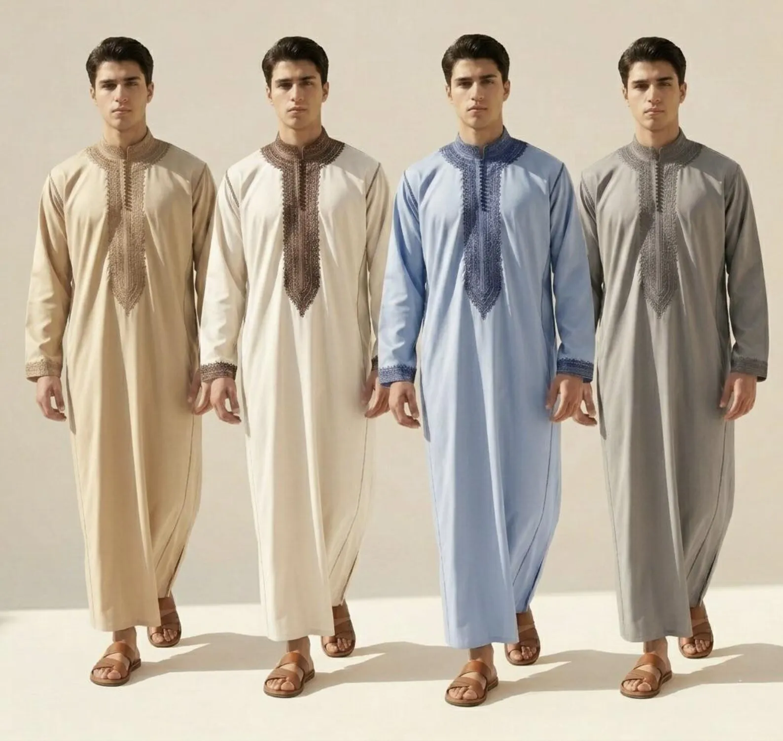 Hand-Embroidered Cotton Djellaba from Salé — view 9