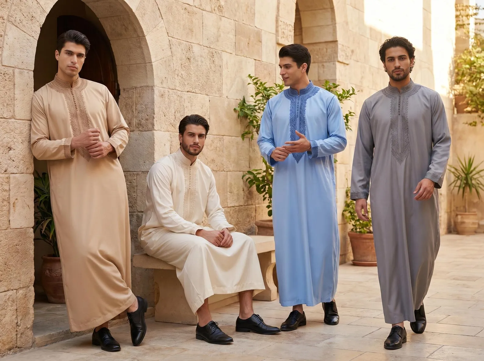 Hand-Embroidered Cotton Djellaba from Salé — view 10